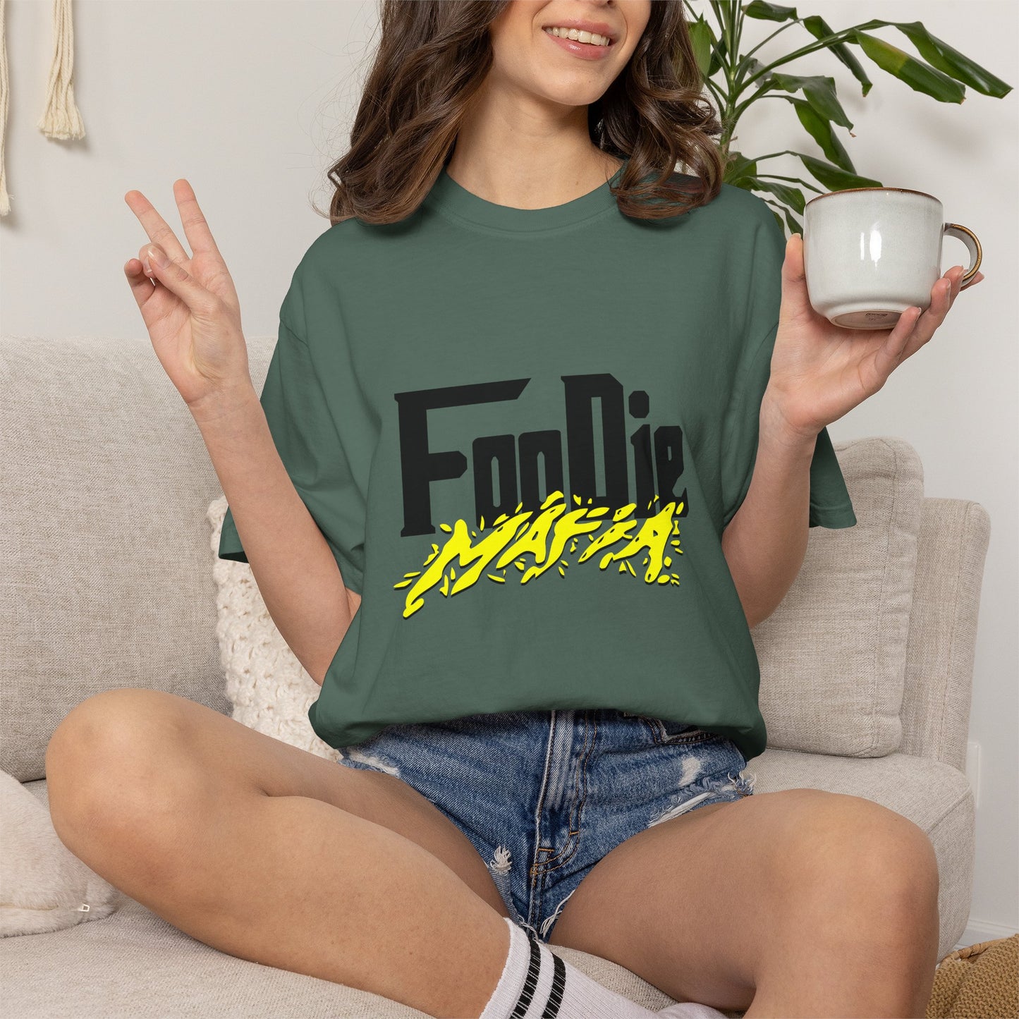 L.O.E.F Foodie Mafia Unisex Tee Shirt (Bright Yellow)