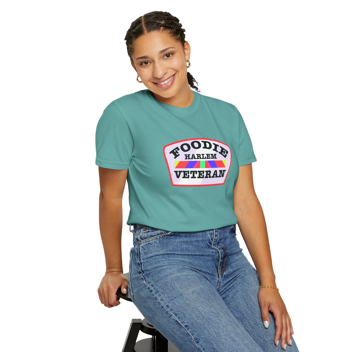 L.O.E.F Foodie Veteran HARLEM Unisex Tee Shirt (Soft Pink)