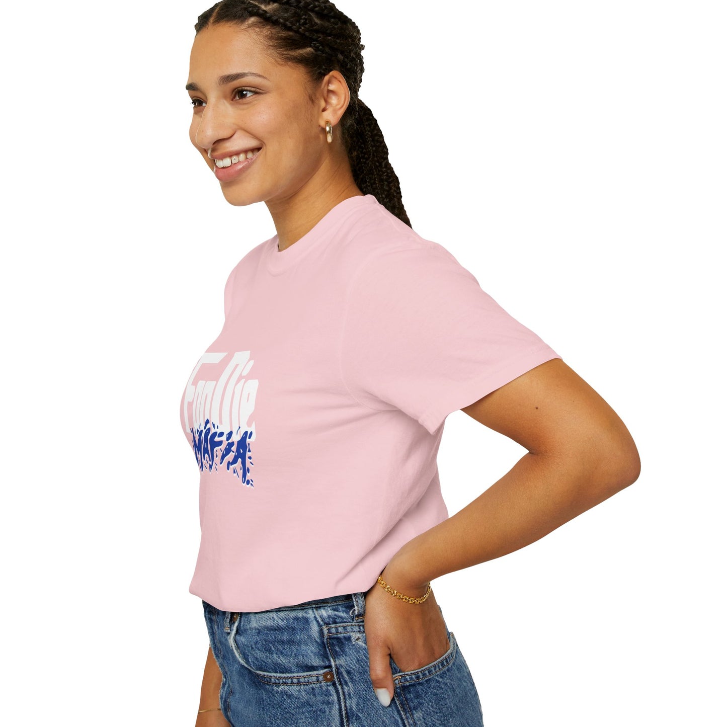 L.O.E.F White Foodie Mafia Unisex Tee shirt (Cobalt Blue)