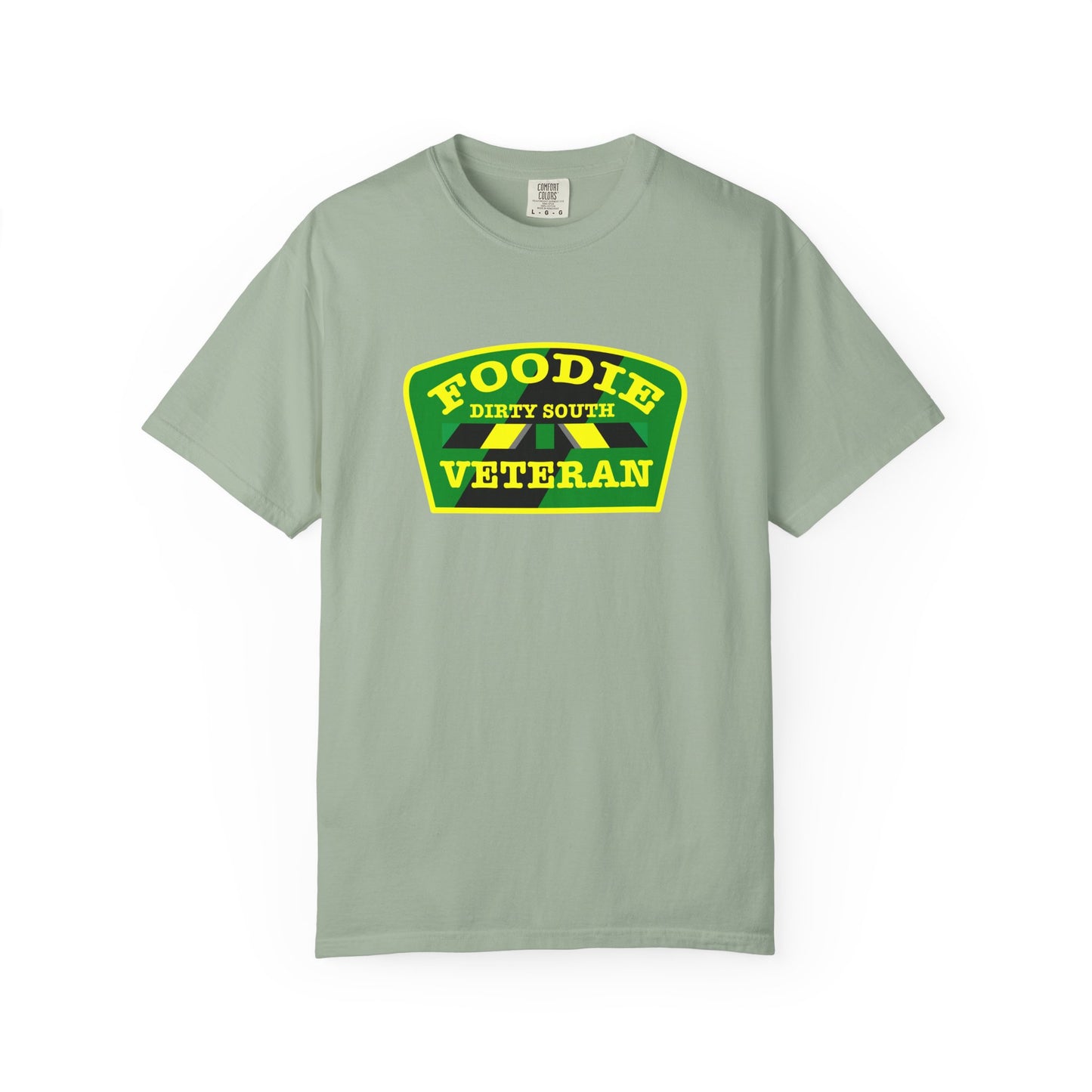 L.O.E.F Foodie Veteran DIRTY SOUTH Unisex Tee Shirt (Yellow and Green)