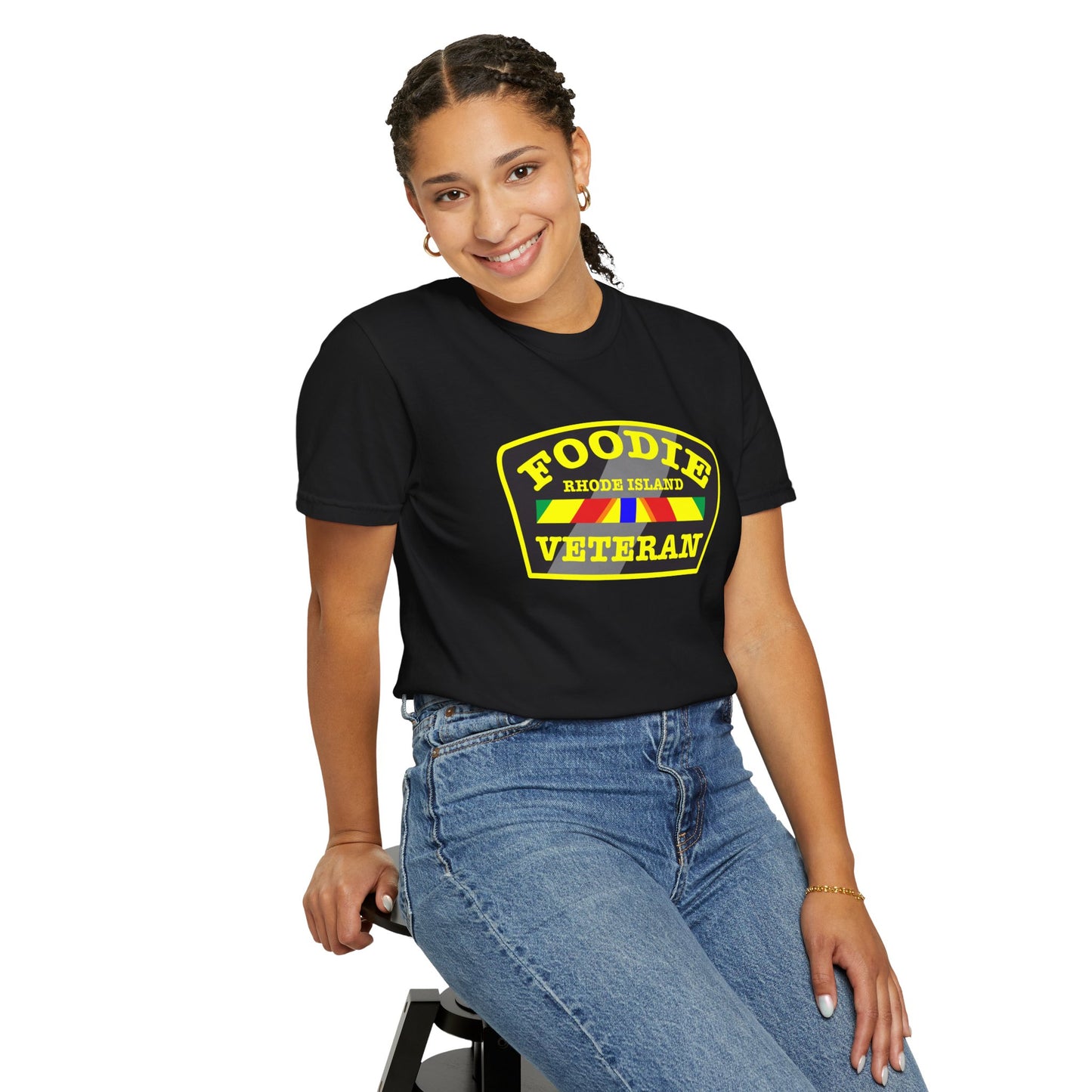 L.O.E.F Foodie Veteran RHODE ISLAND Unisex Tee Shirt (Yellow)