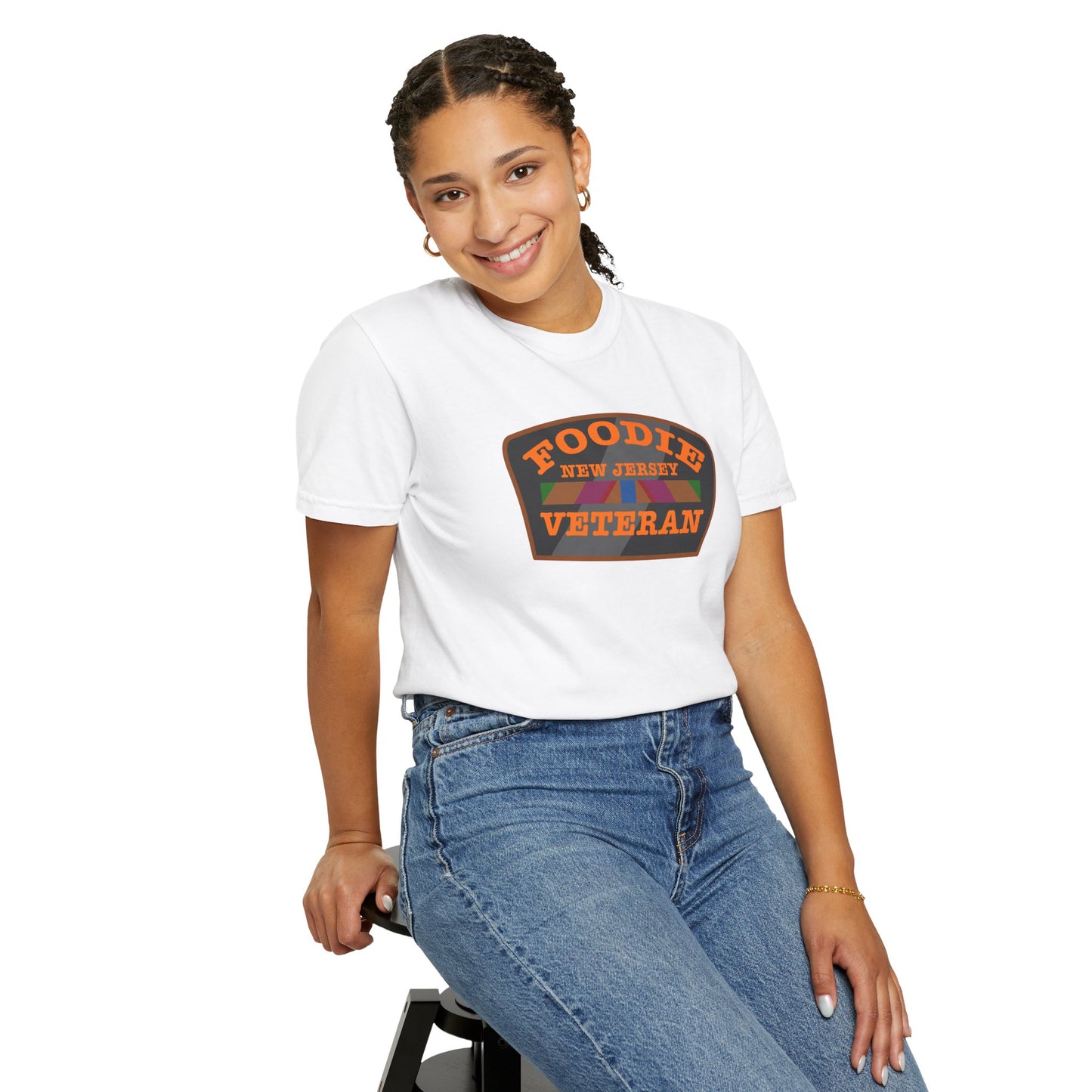 L.O.E.F Foodie Veteran NEW JERSEY Unisex Tee Shirt (Orange)