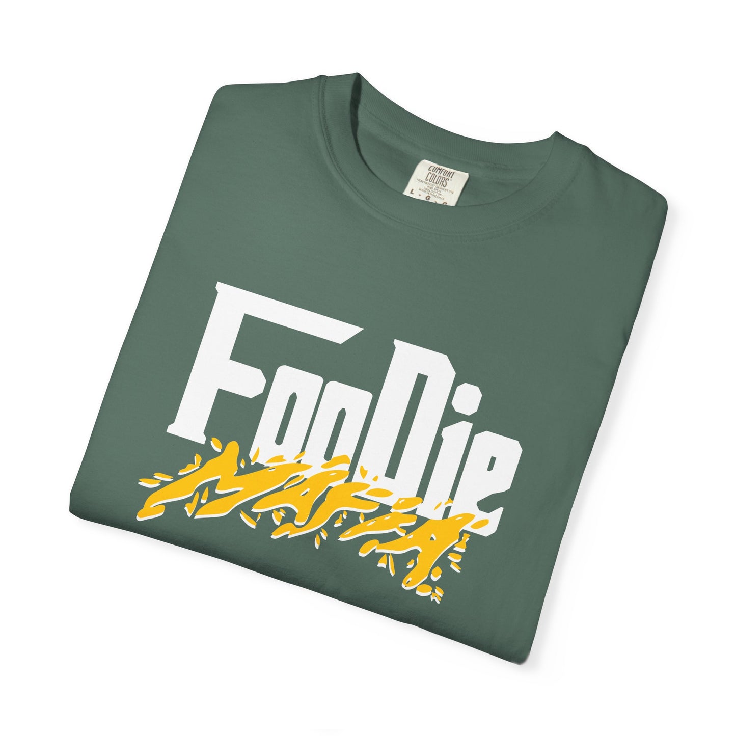 L.O.E.F White Foodie Mafia Unisex Tee Shirt (Mustard)