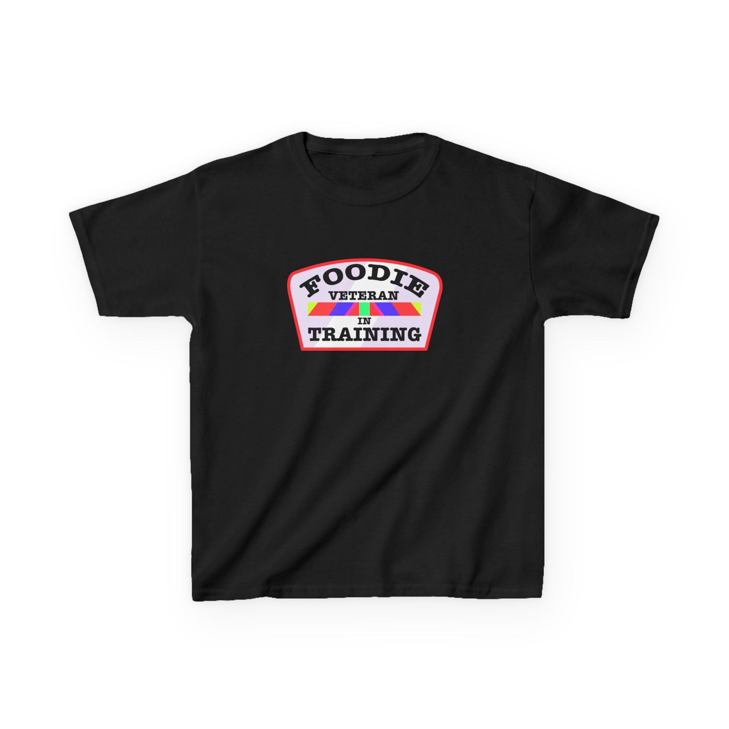 L.O.E.F Foodie Veteran In Training Kids Tee Shirt (Soft Pink)