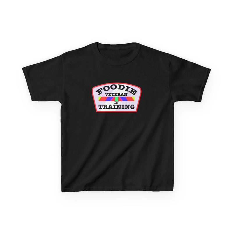 L.O.E.F Foodie Veteran In Training Kids Tee Shirt (Soft Pink)