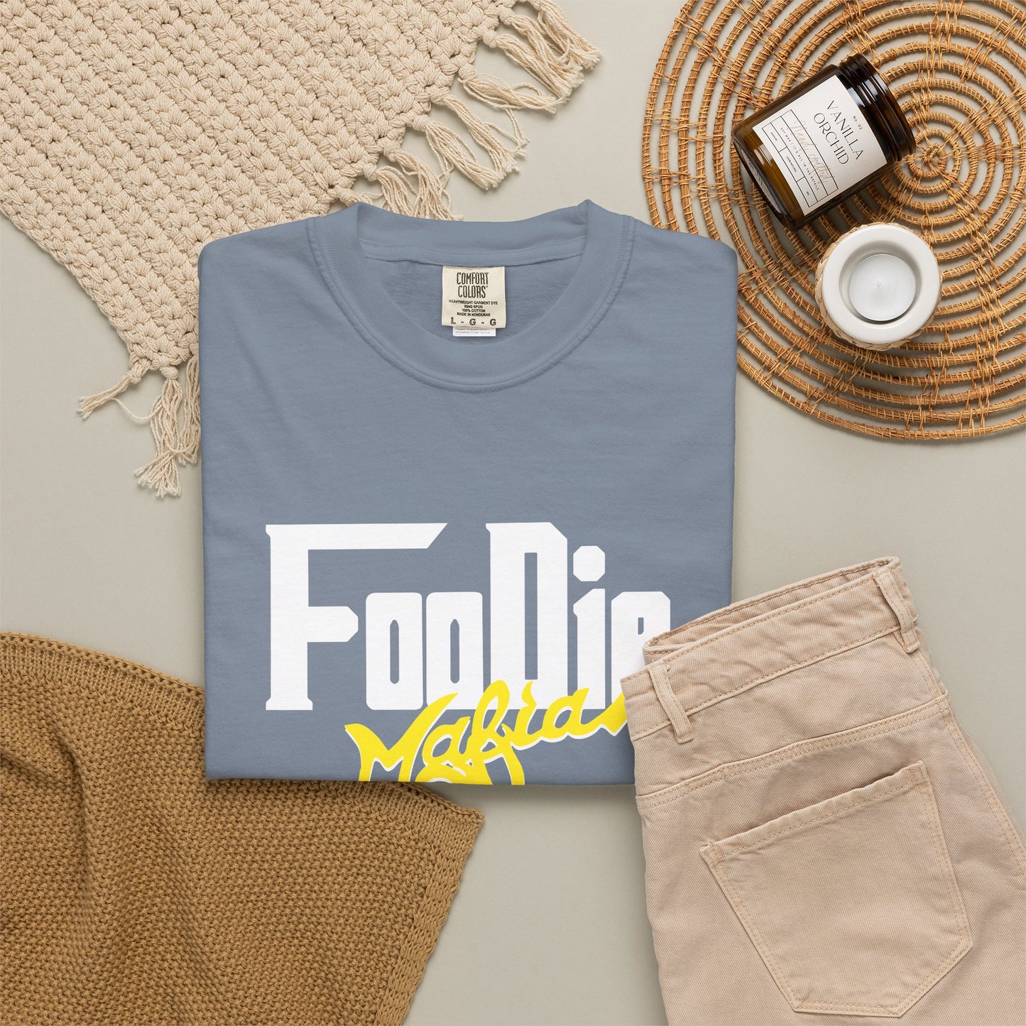 L.O.E.F Foodie Mafia Unisex Tee Shirt  (Yellow)