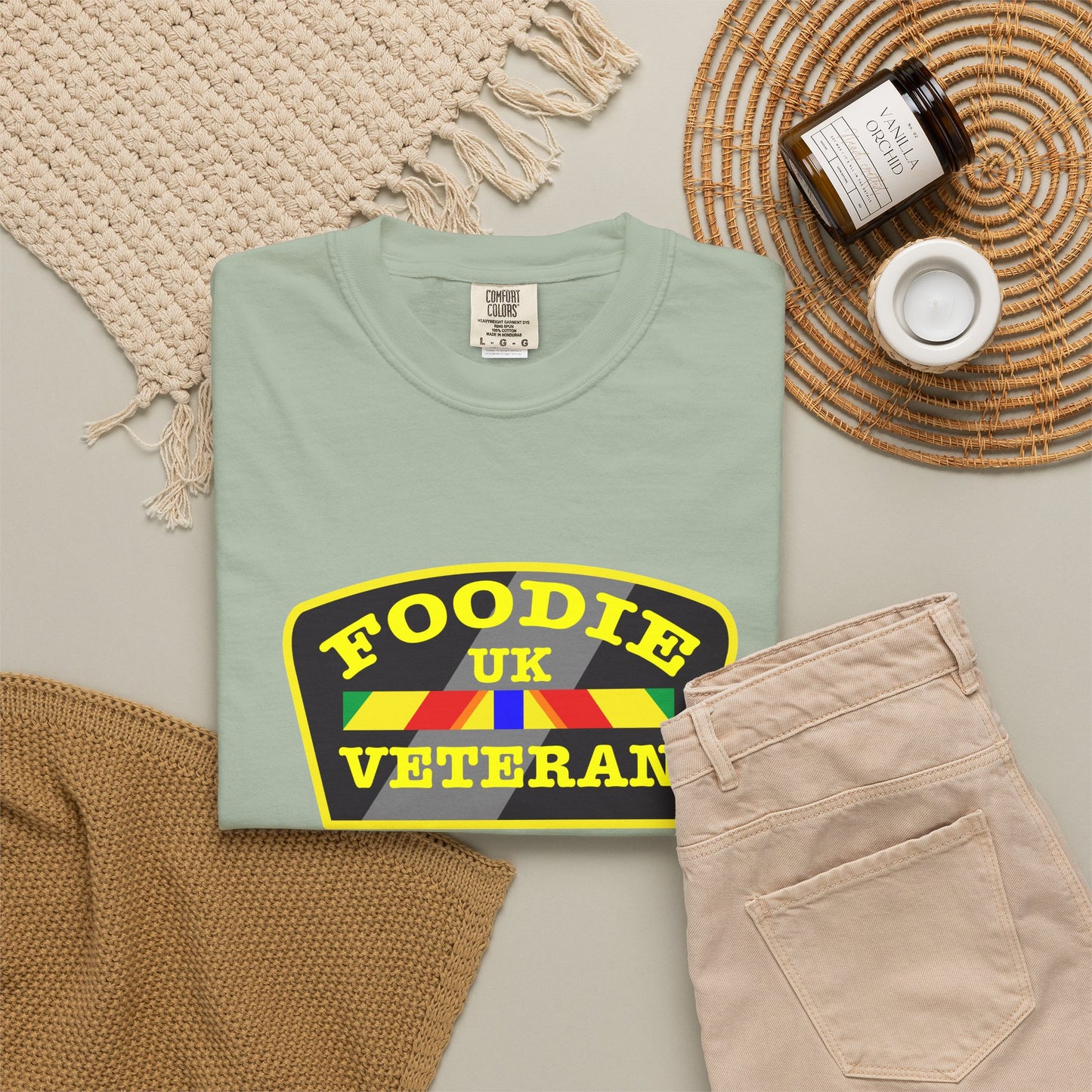 L.O.E.F Foodie Veteran UK Unisex Tee Shirt (Yellow)