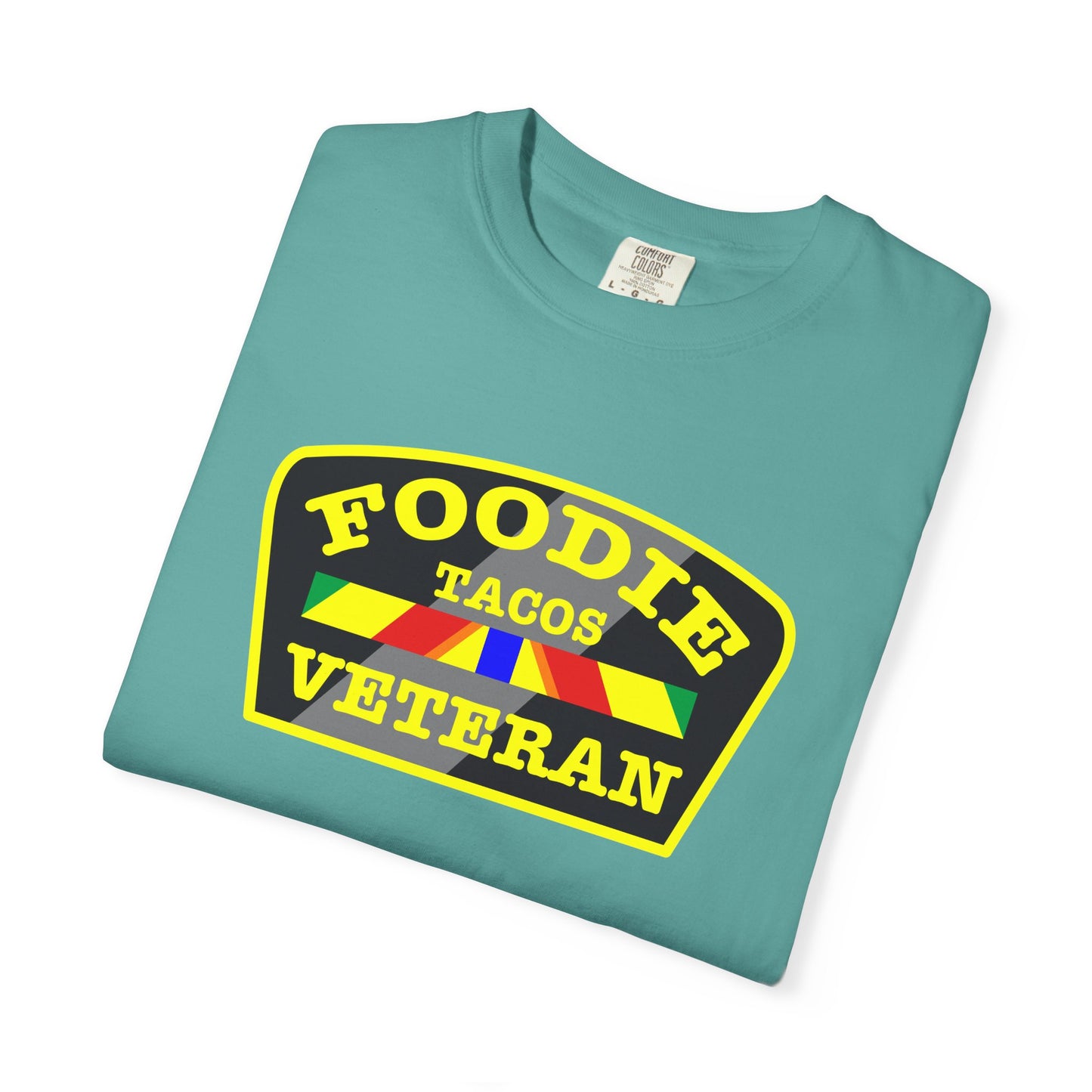 L.O.E.F Foodie Veteran TACOS Unisex Tee Shirt (Yellow)