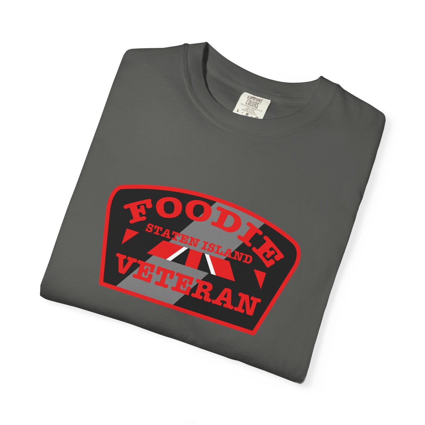 L.O.E.F Foodie Veteran STATEN ISLAND Unisex Tee Shirt (Red)