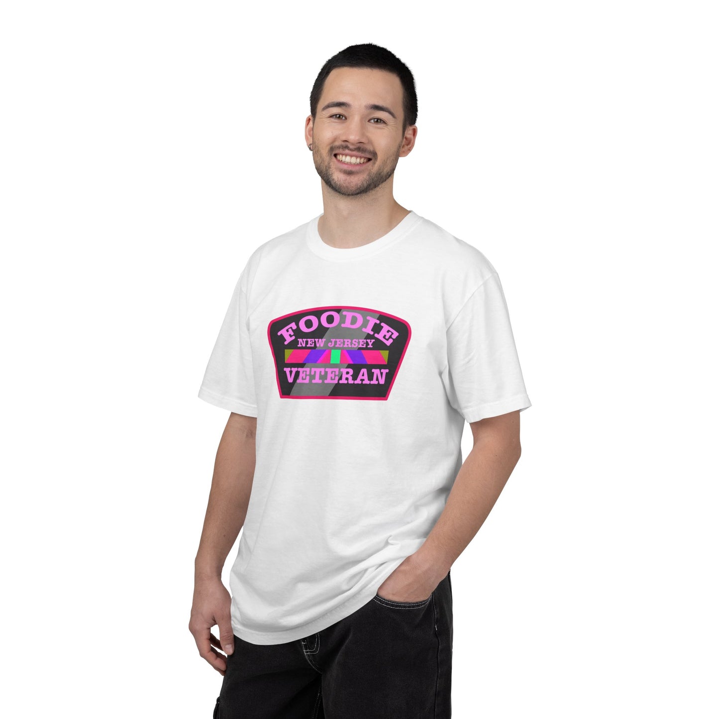 L.O.E.F Foodie Veteran NEW JERSEY Unisex Tee Shirt (Pink)