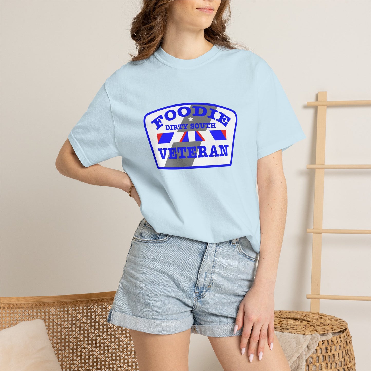 L.O.E.F Foodie Veteran DIRTY SOUTH Unisex Tee Shirt (Blue)