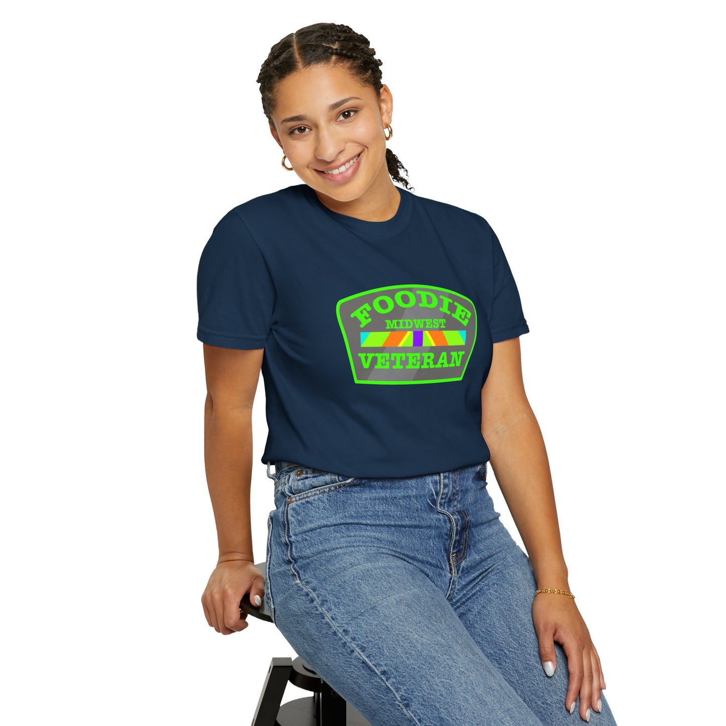 L.O.E.F Foodie Veteran MIDWEST Unisex Tee Shirt (Neon Green)
