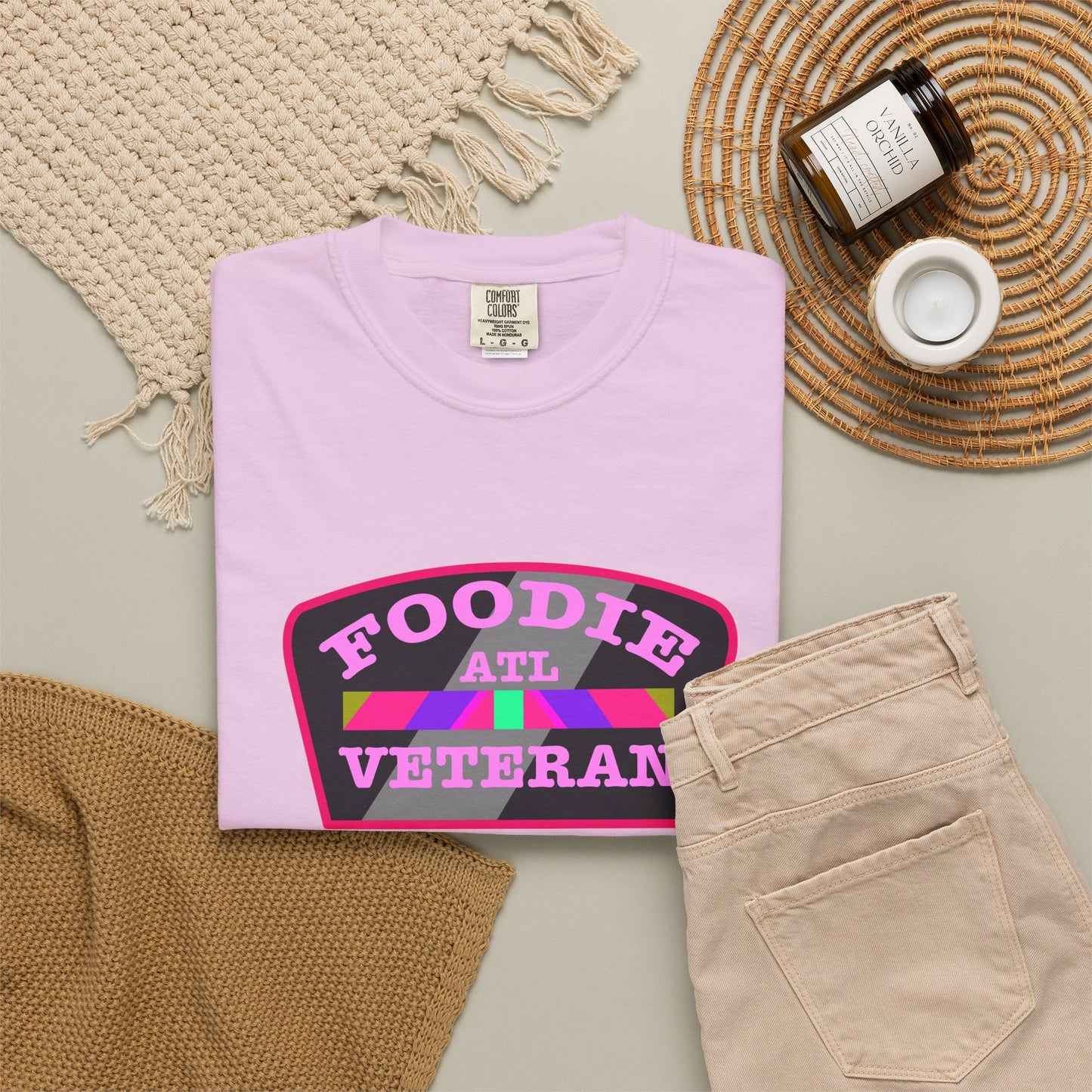 L.O.E.F Foodie Veteran ATL Unisex Tee Shirt (Pink)