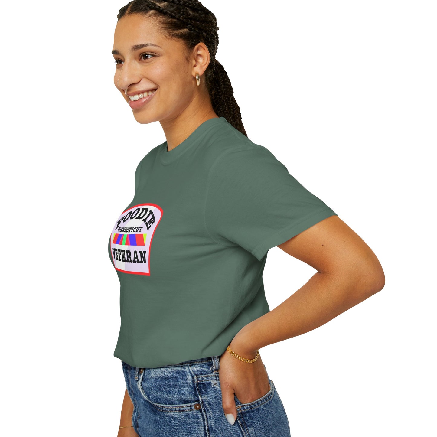 L.O.E.F Foodie Veteran CONNECTICUT Unisex Tee Shirt (Soft Pink)