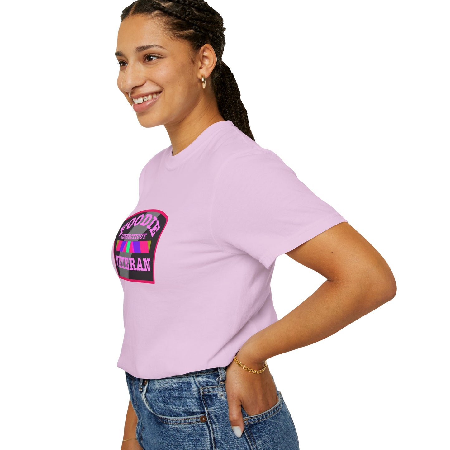 L.O.E.F Foodie Veteran CONNECTICUT Unisex Tee Shirt (Pink)