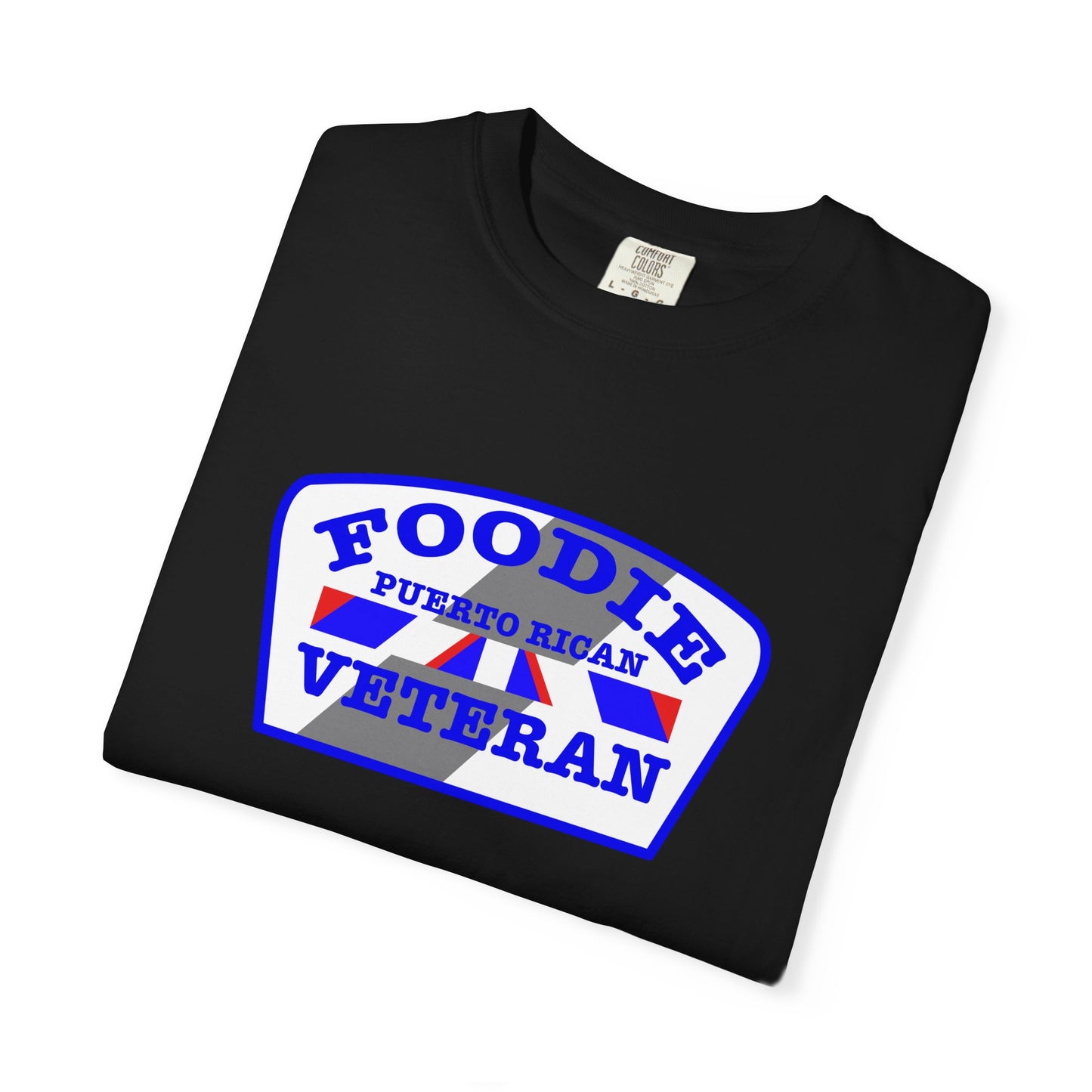 L.O.E.F Foodie Veteran Puerto Rican Unisex Tee Shirt (Blue)