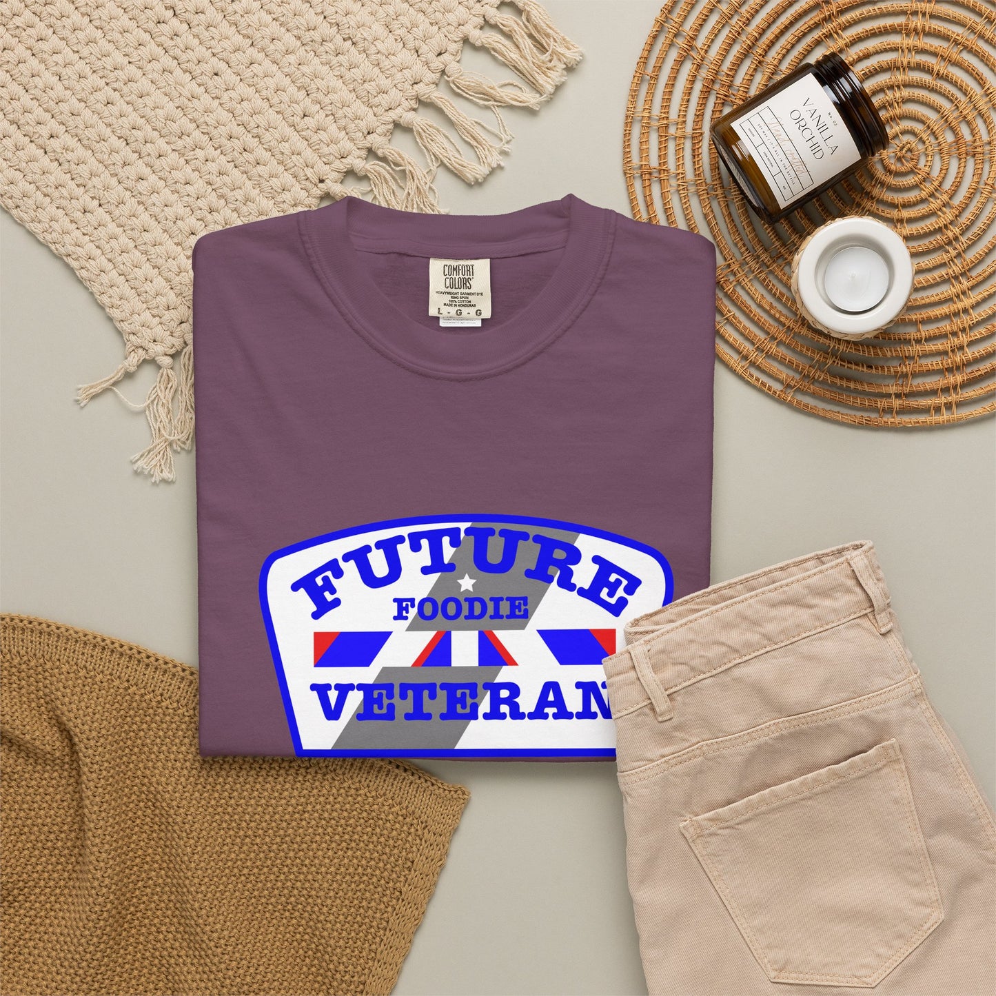 L.O.E.F Future Foodie Veteran Unisex Tee Shirt (Blue)