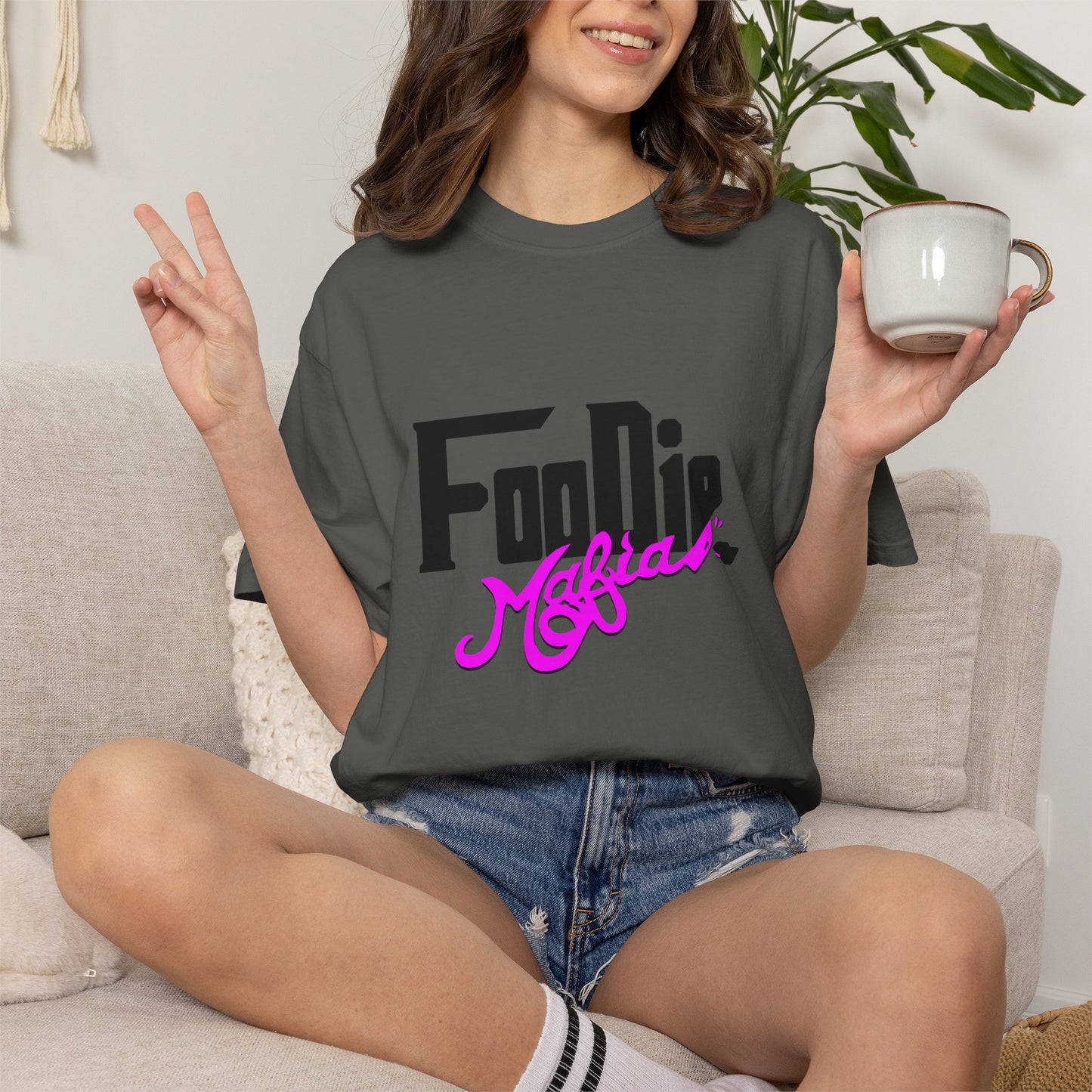 L.O.E.F Foodie Mafia Unisex Tee Shirt (Bright Purple)