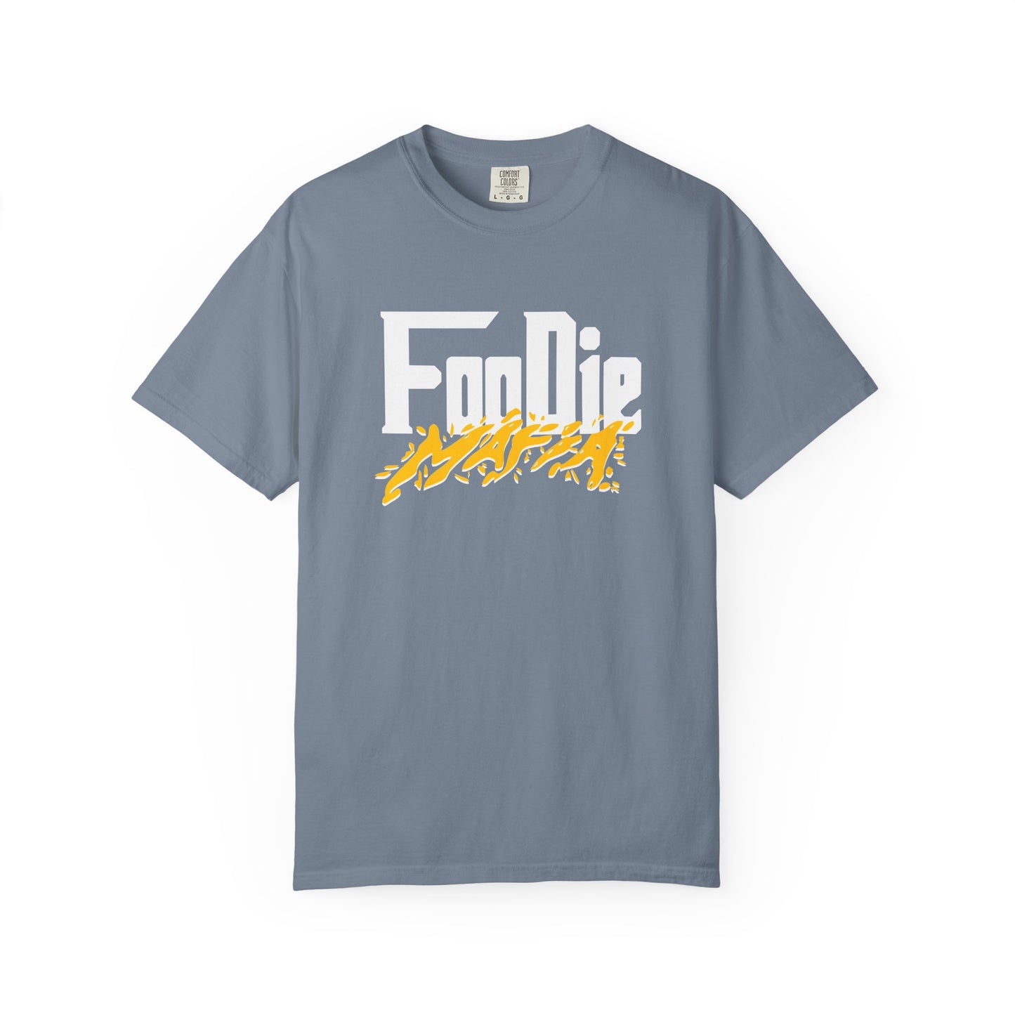 L.O.E.F White Foodie Mafia Unisex Tee Shirt (Mustard)
