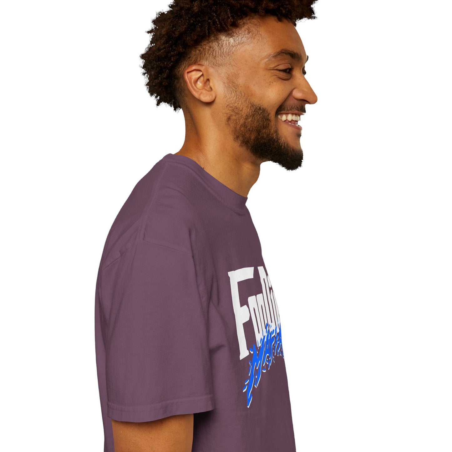 L.O.E.F White Foodie Mafia Unisex Tee Shirt (Blue)