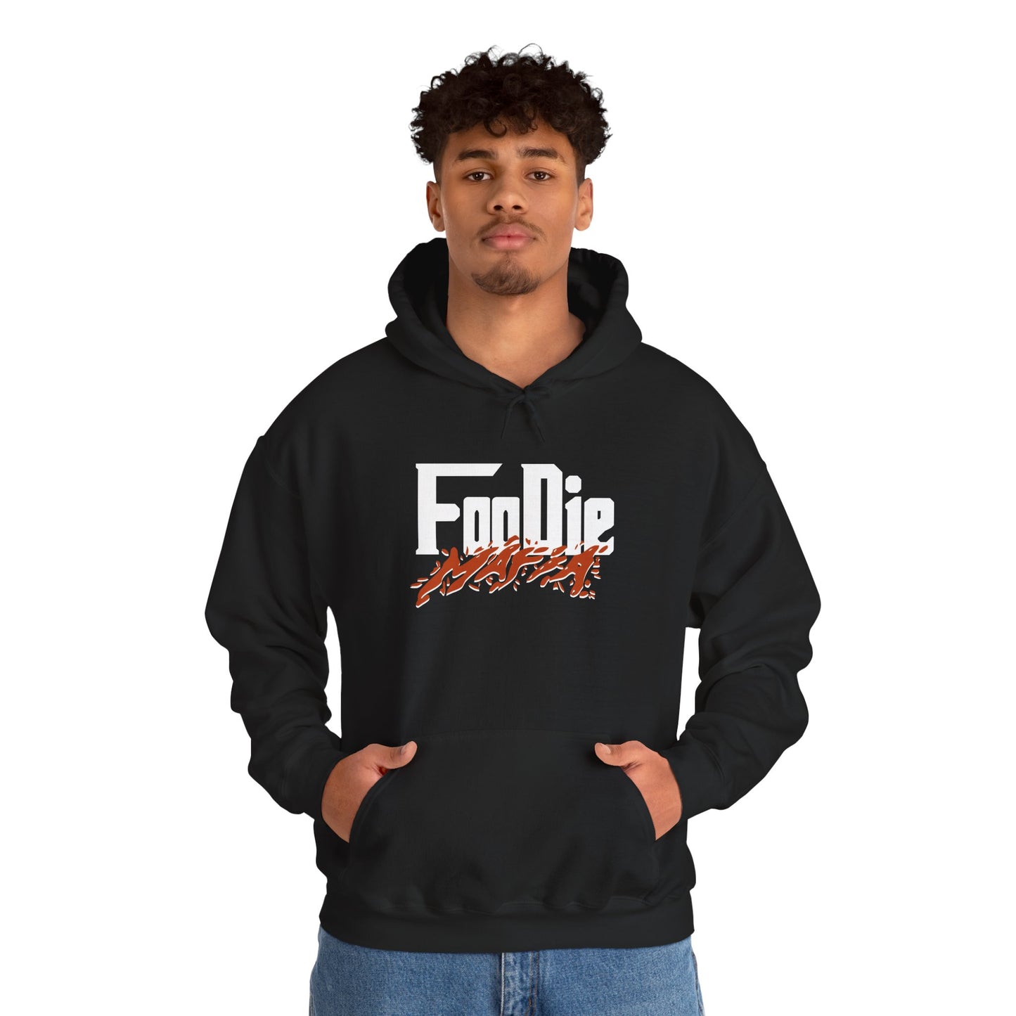 L.O.E.F White Foodie Mafia Unisex Hooded Sweatshirt (Rust)