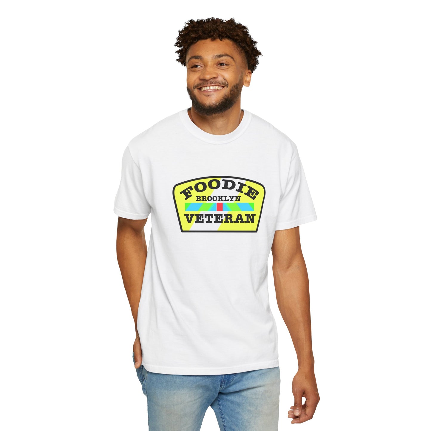 L.O.E.F Foodie Veteran BROOKLYN Unisex Tee Shirt (Yellow and Black)