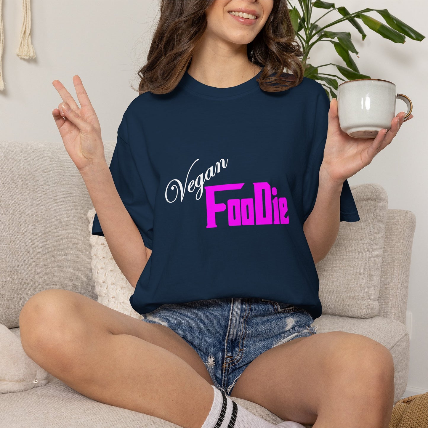 L.O.E.F Unisex Vegan Foodie Tee Shirt (Fuchsia)