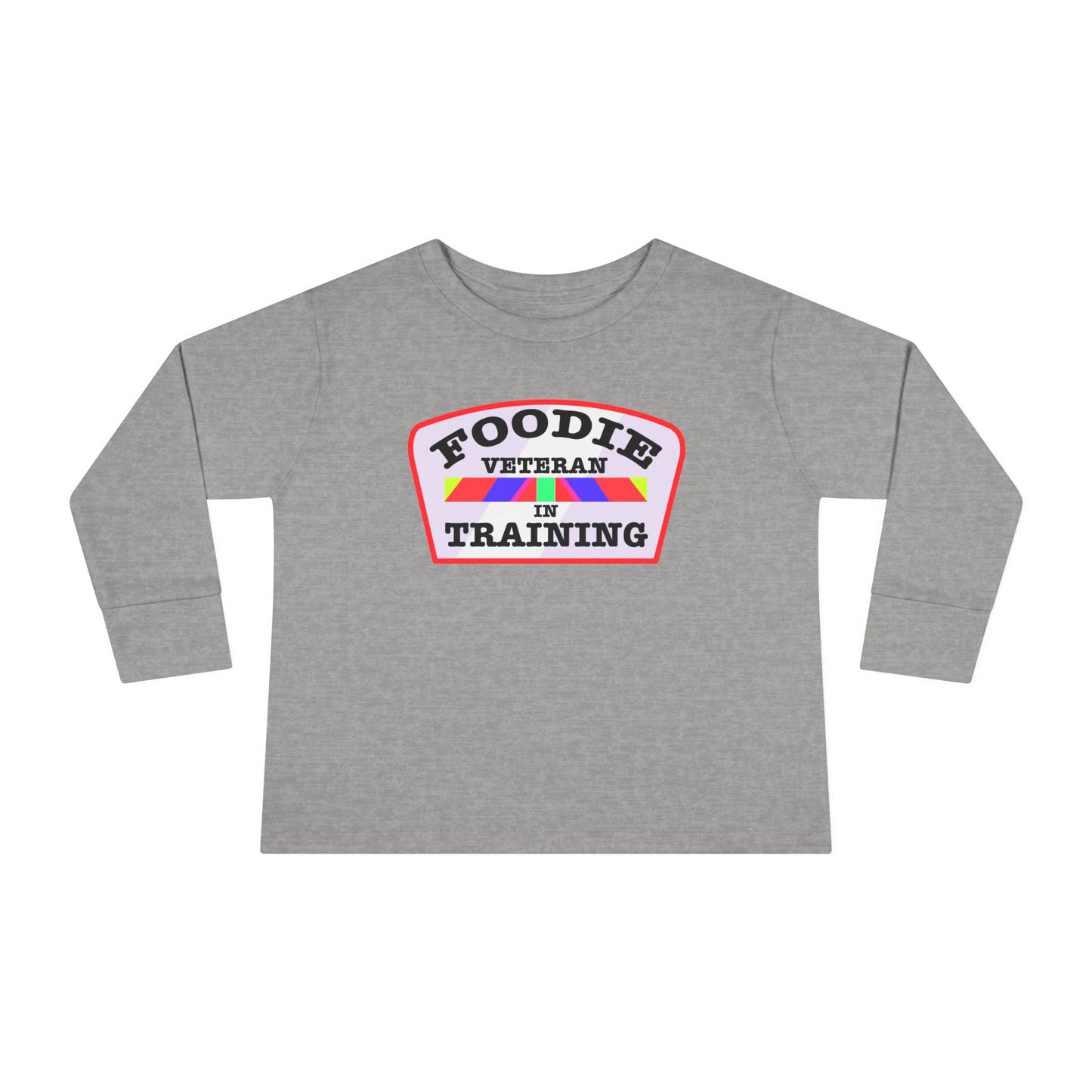L.O.E.F Foodie Veteran In Training Toddler Long Sleeve Tee (Soft Pink)