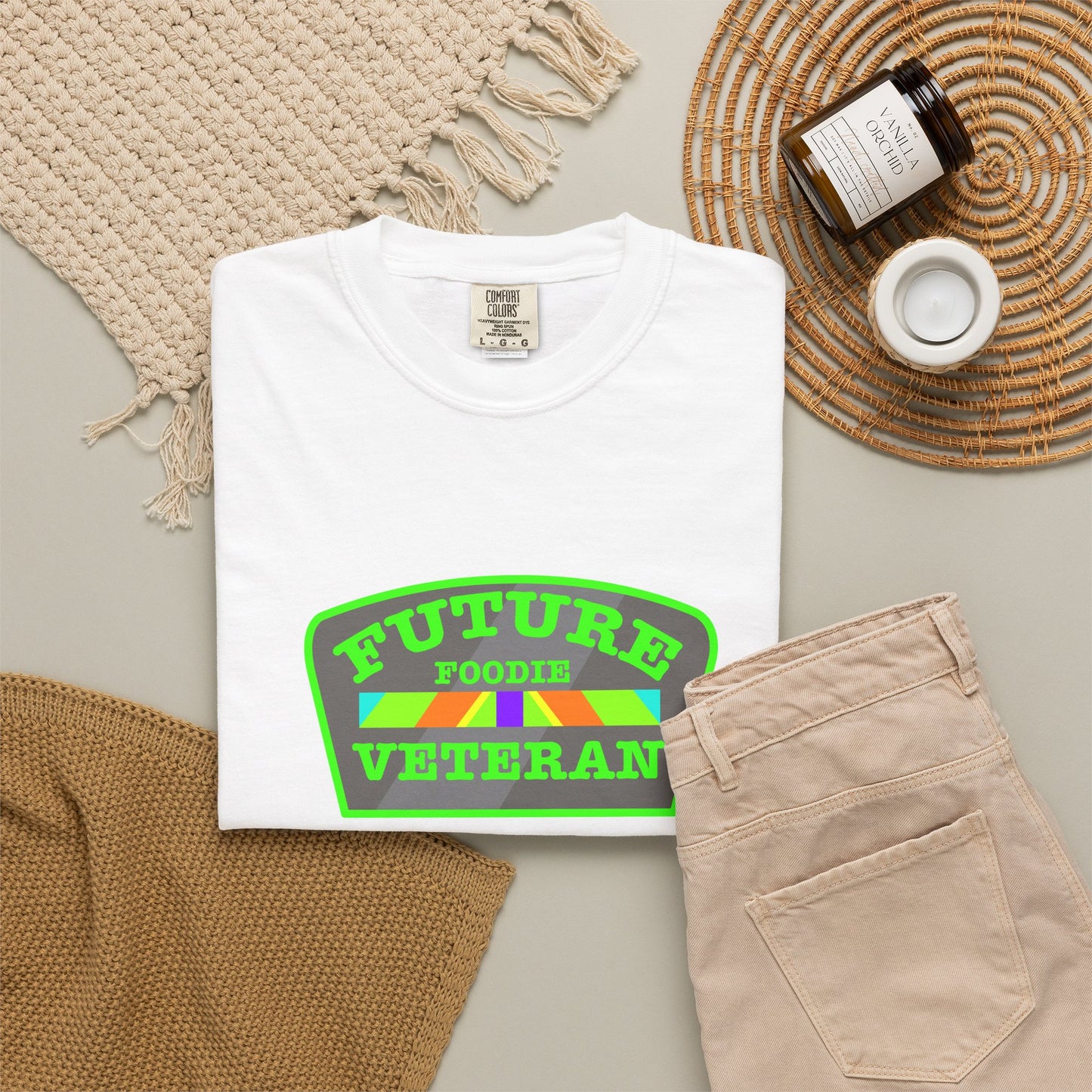 L.O.E.F Future Foodie Veteran Tee Shirt  (Neon Green)