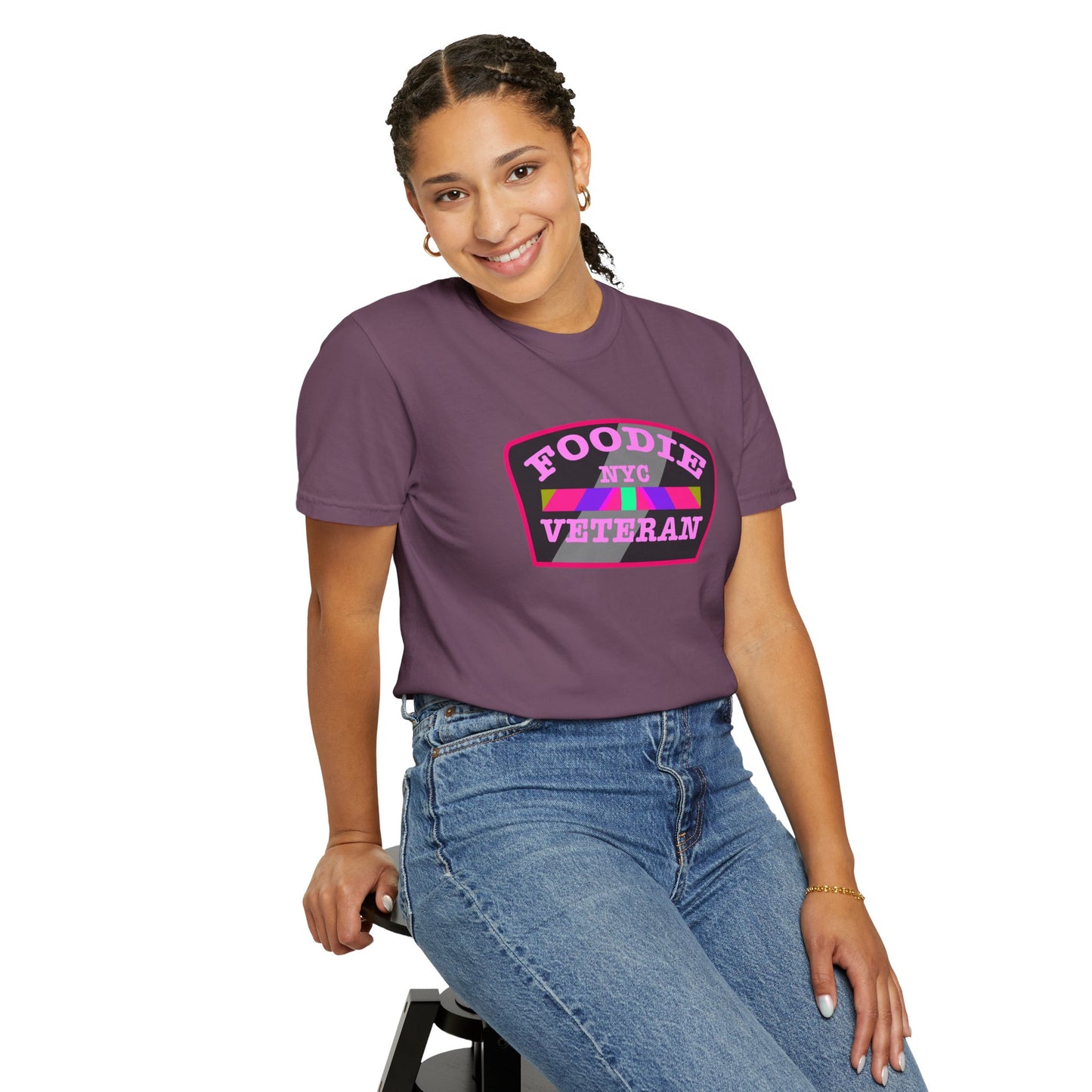 L.O.E.F Foodie Veteran NYC Unisex Tee Shirt (Pink)