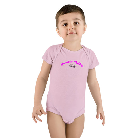 L.O.E.F Foodie 4Life Baby Bodysuit  (Fuchsia)