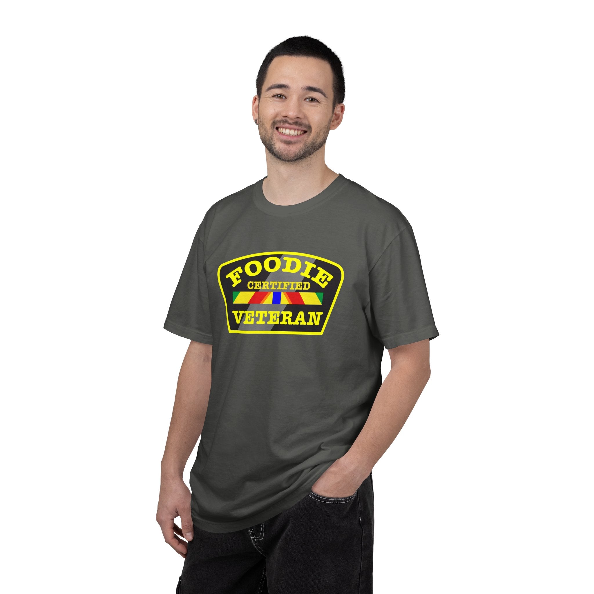 L.O.E.F Foodie CERTIFIED Veteran Unisex Tee Shirt (Yellow)