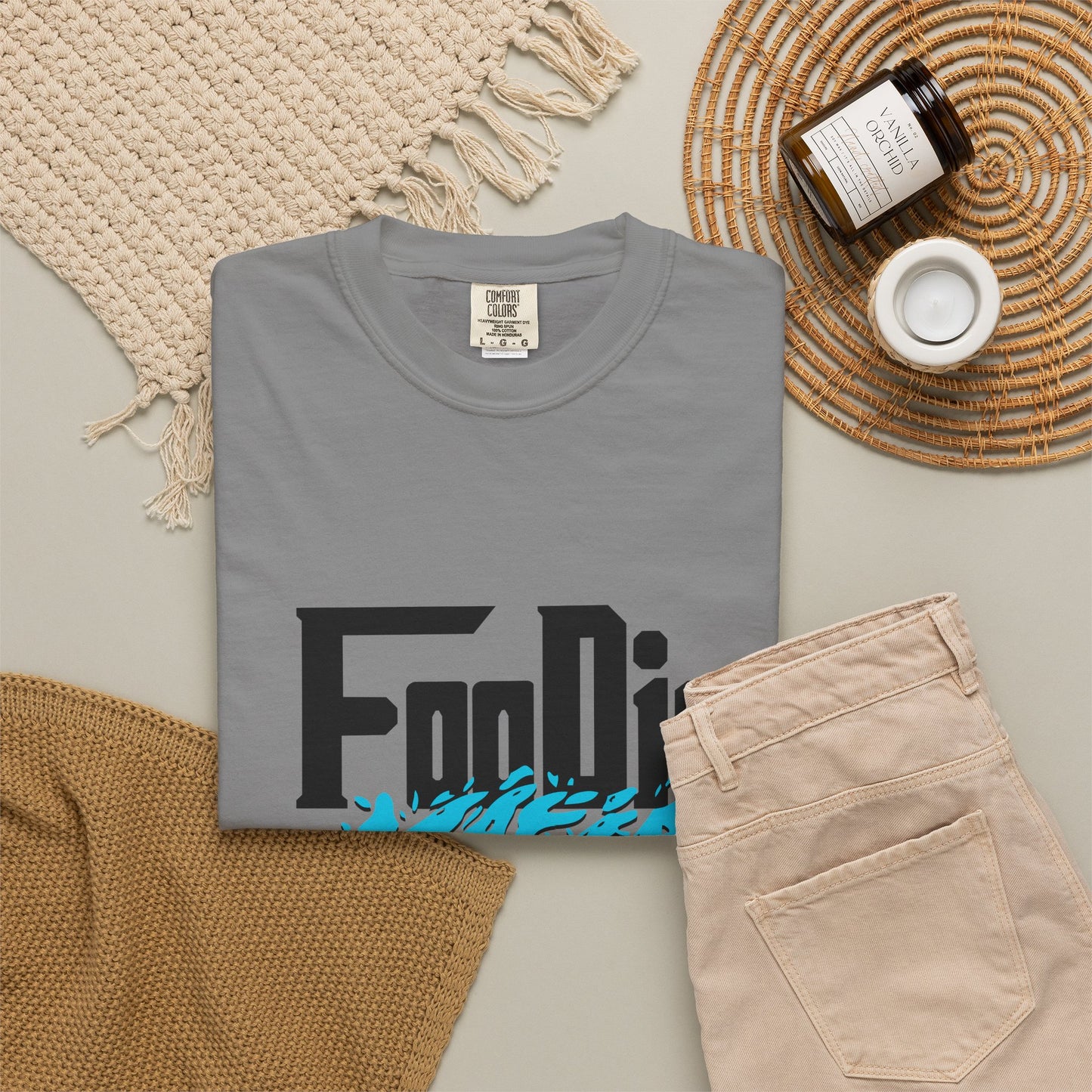 L.O.E.F Foodie Mafia Unisex Tee Shirt (Aqua Blue)