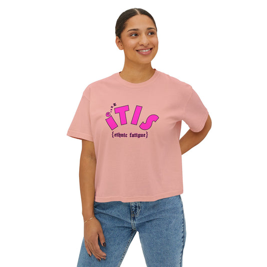 L.O.E.F ITIS Women Boxy Tee (Pink)
