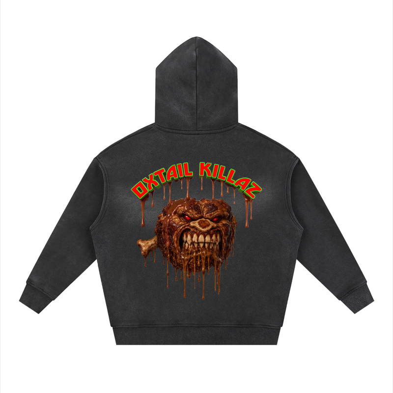 L.O.E.F. Life Oxtail Killaz Sunfade Two-Way Zipper Boxy Fleece Hoodie