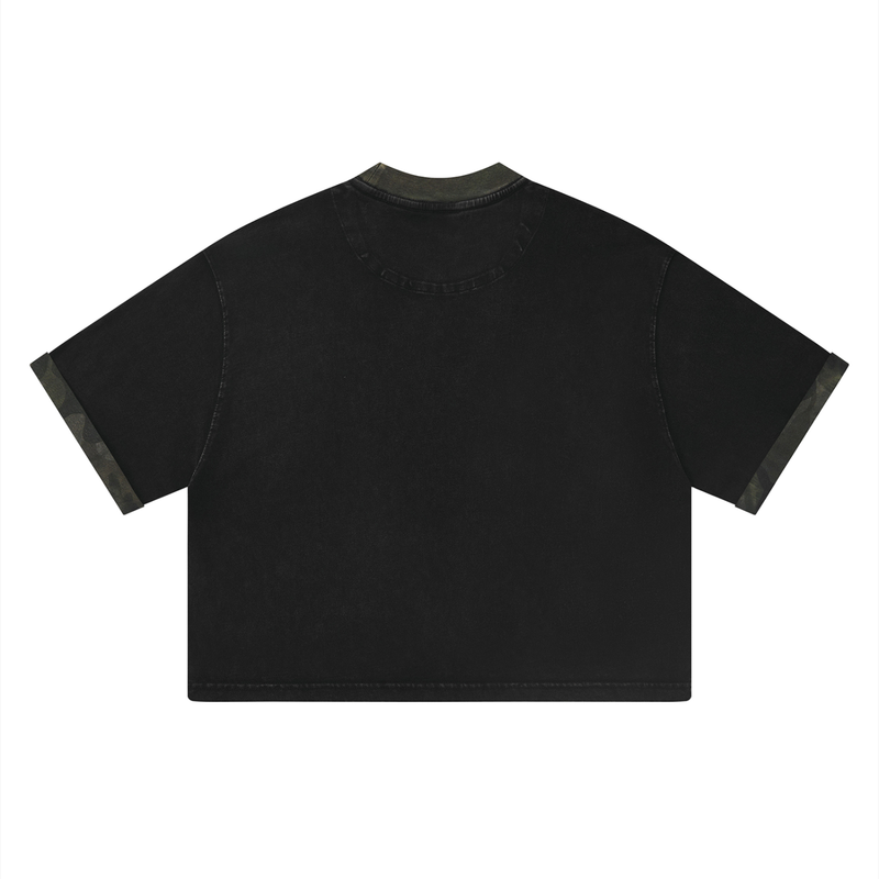 Unisex Mineral Washed Boxy Panel T-Shirt