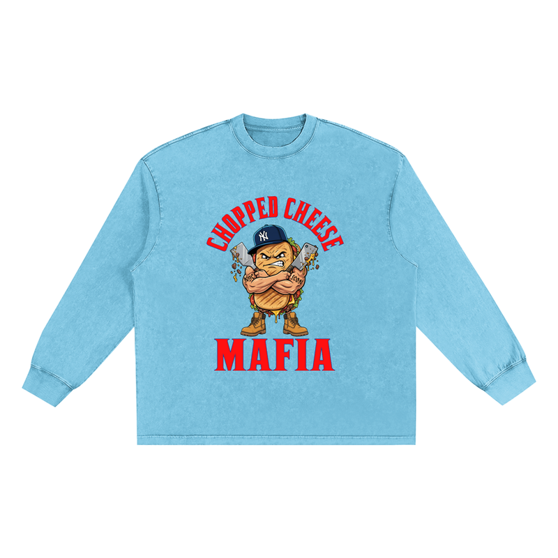 L.O.E.F. Life Chopped Cheese Mafia Snow Washed Frayed Edge T-Shirt