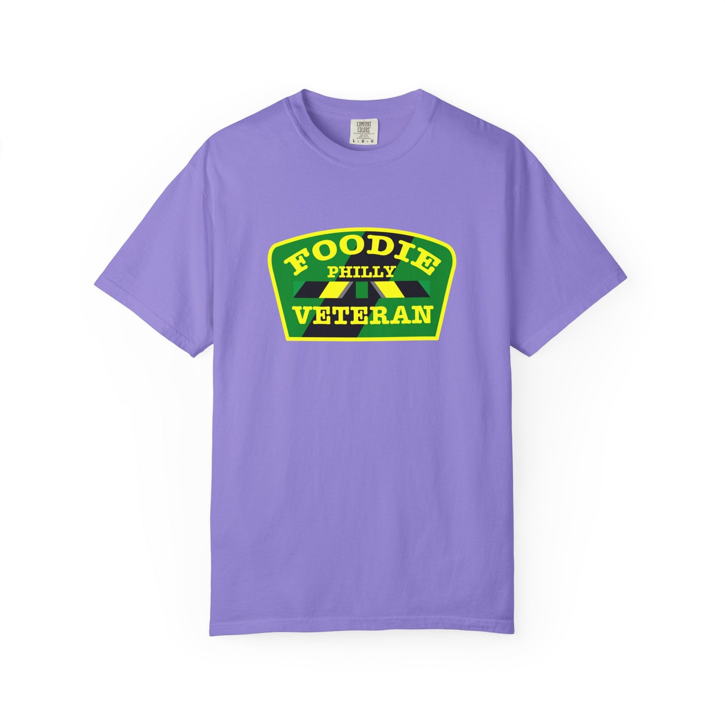 L.O.E.F Foodie Veteran PHILLY Unisex Tee Shirt (Yellow and Green)