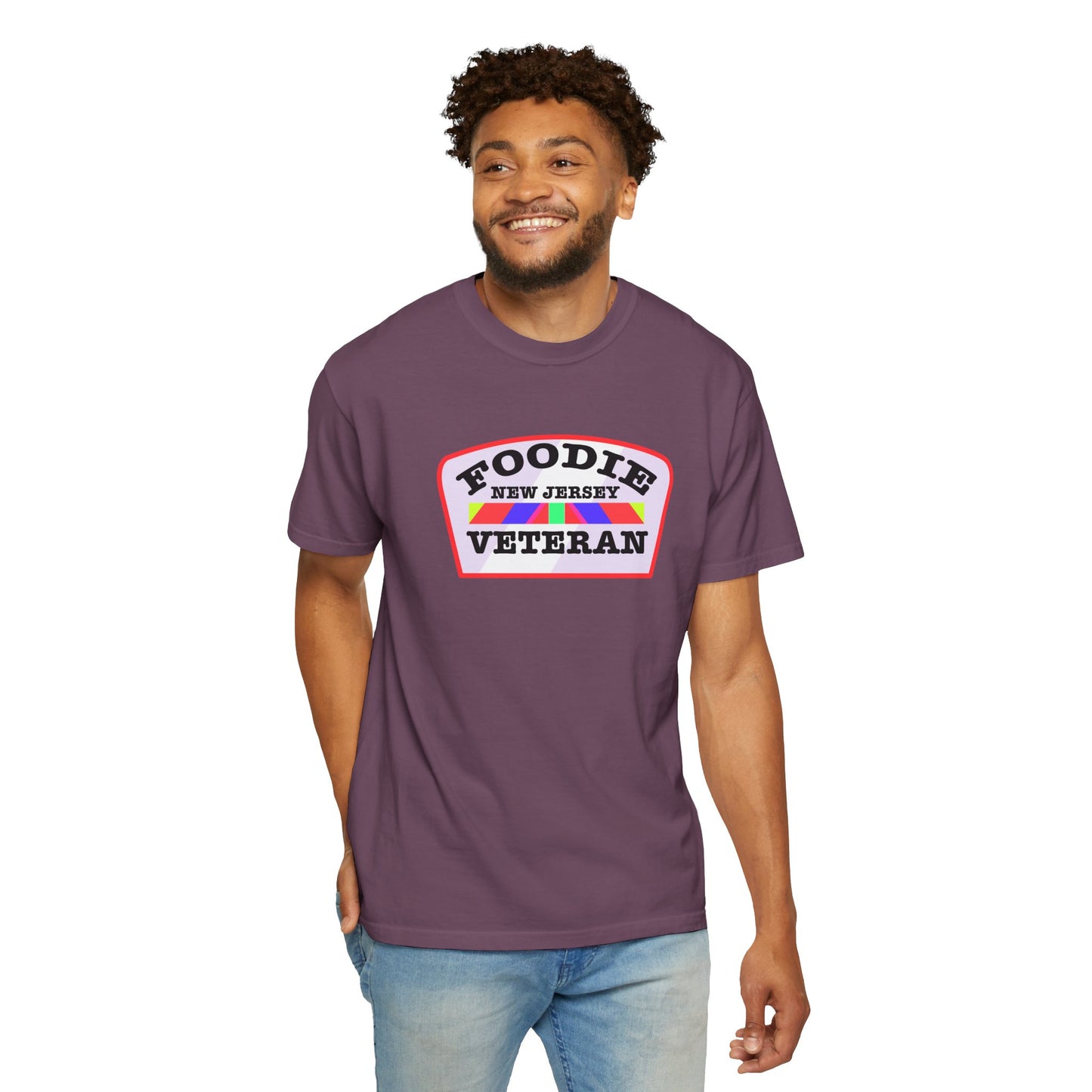 L.O.E.F Foodie Veteran NEW JERSEY Unisex Tee Shirt (Soft Pink)
