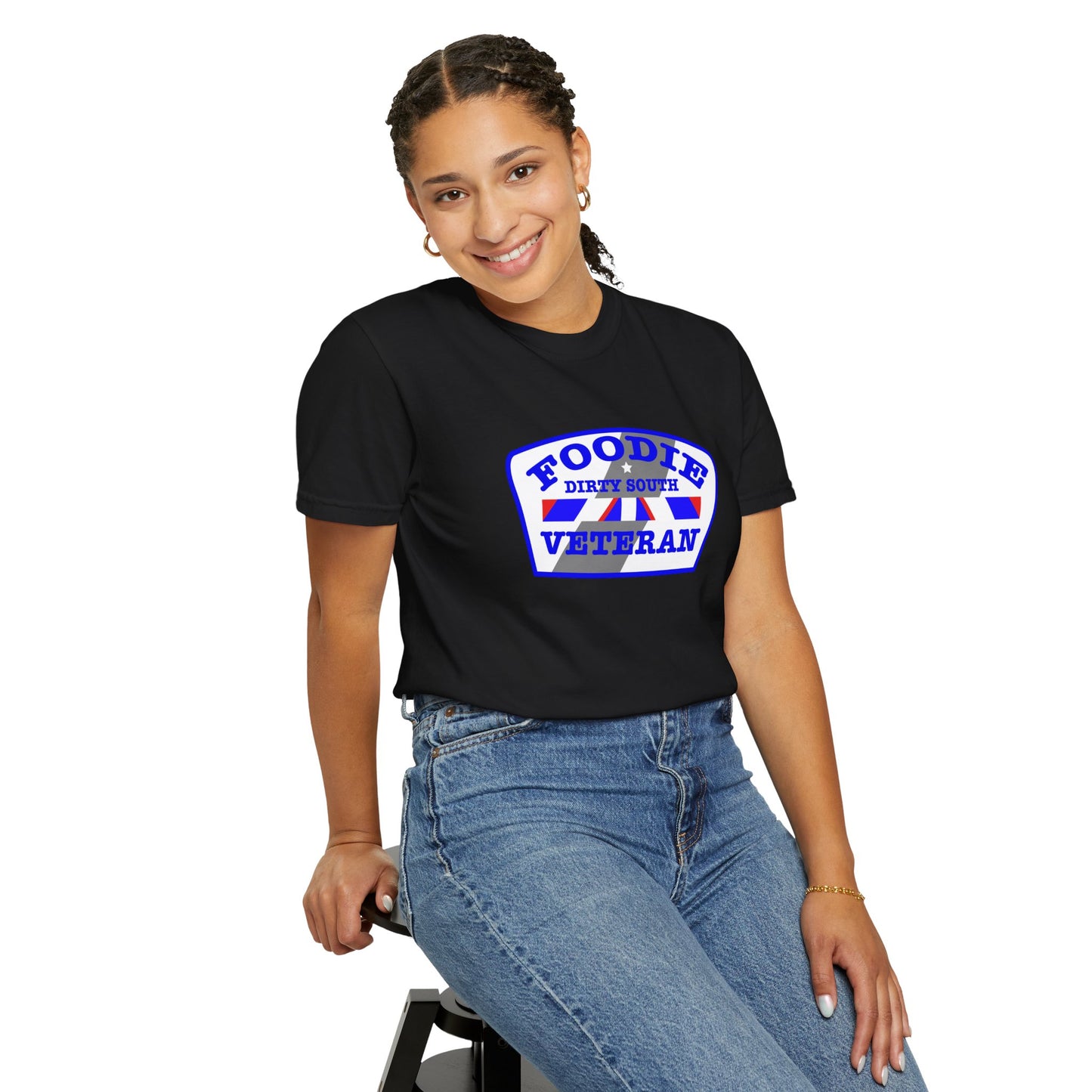 L.O.E.F Foodie Veteran DIRTY SOUTH Unisex Tee Shirt (Blue)