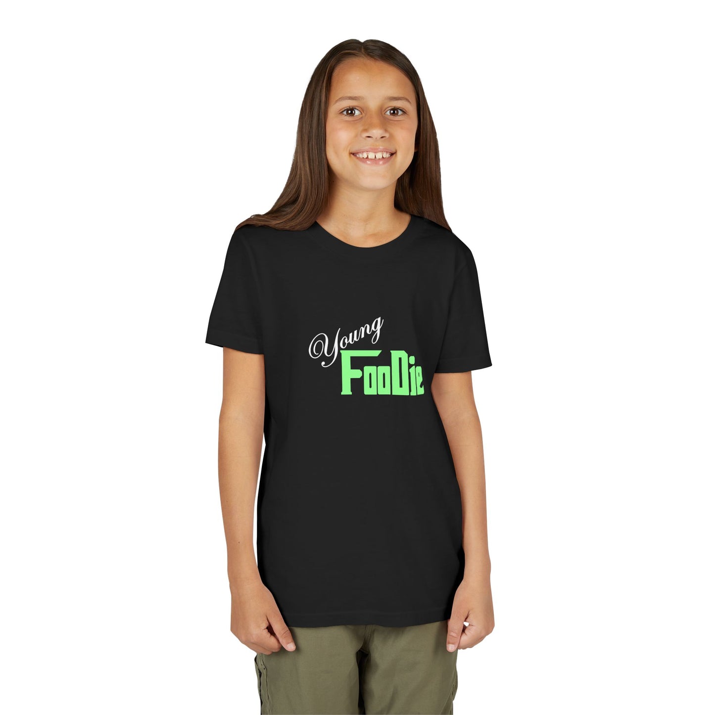 L.O.E.F White Young Foodie Youth Short Sleeve Tee (Mint Green)