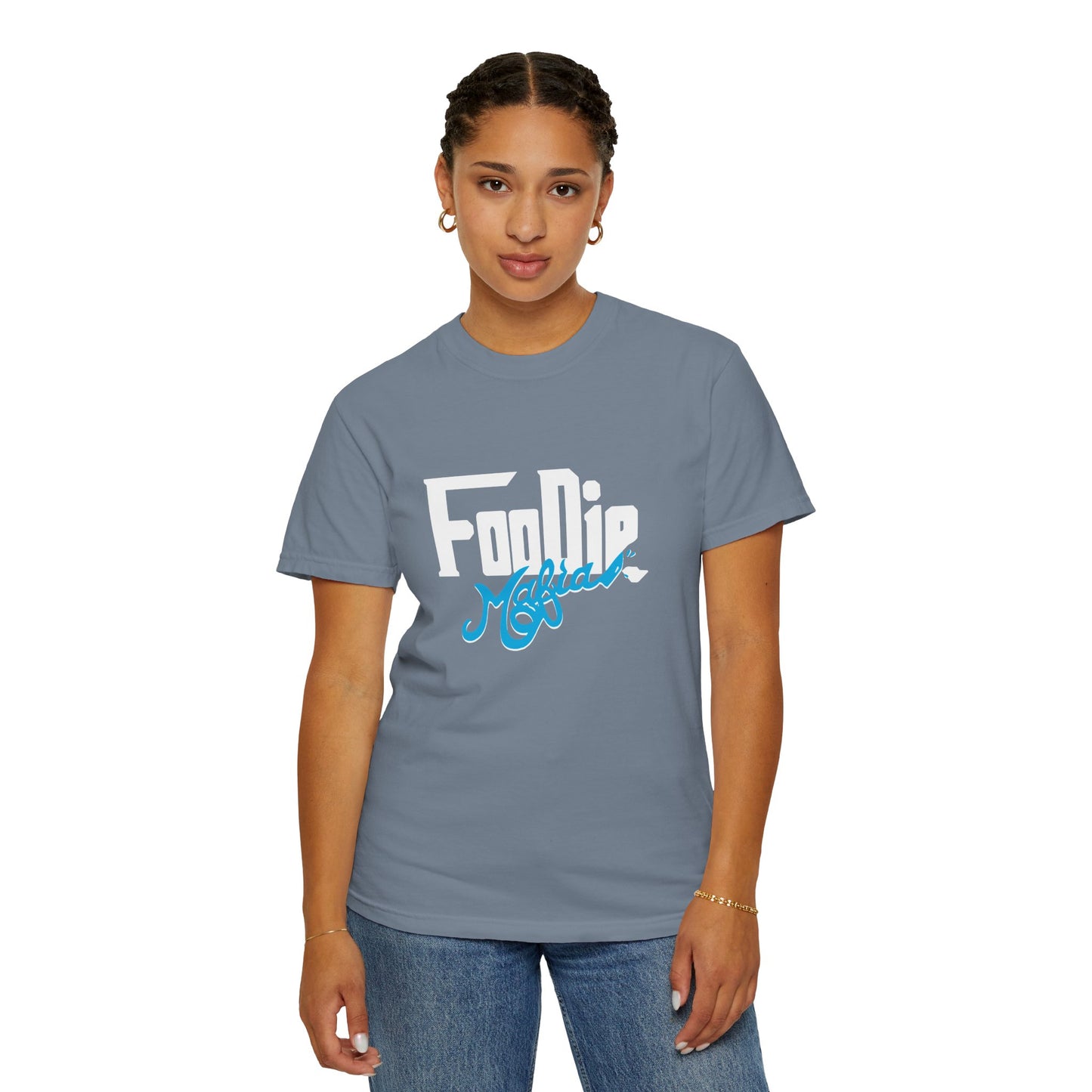 L.O.E.F White Foodie Mafia Unisex Tee shirt (Apricot)