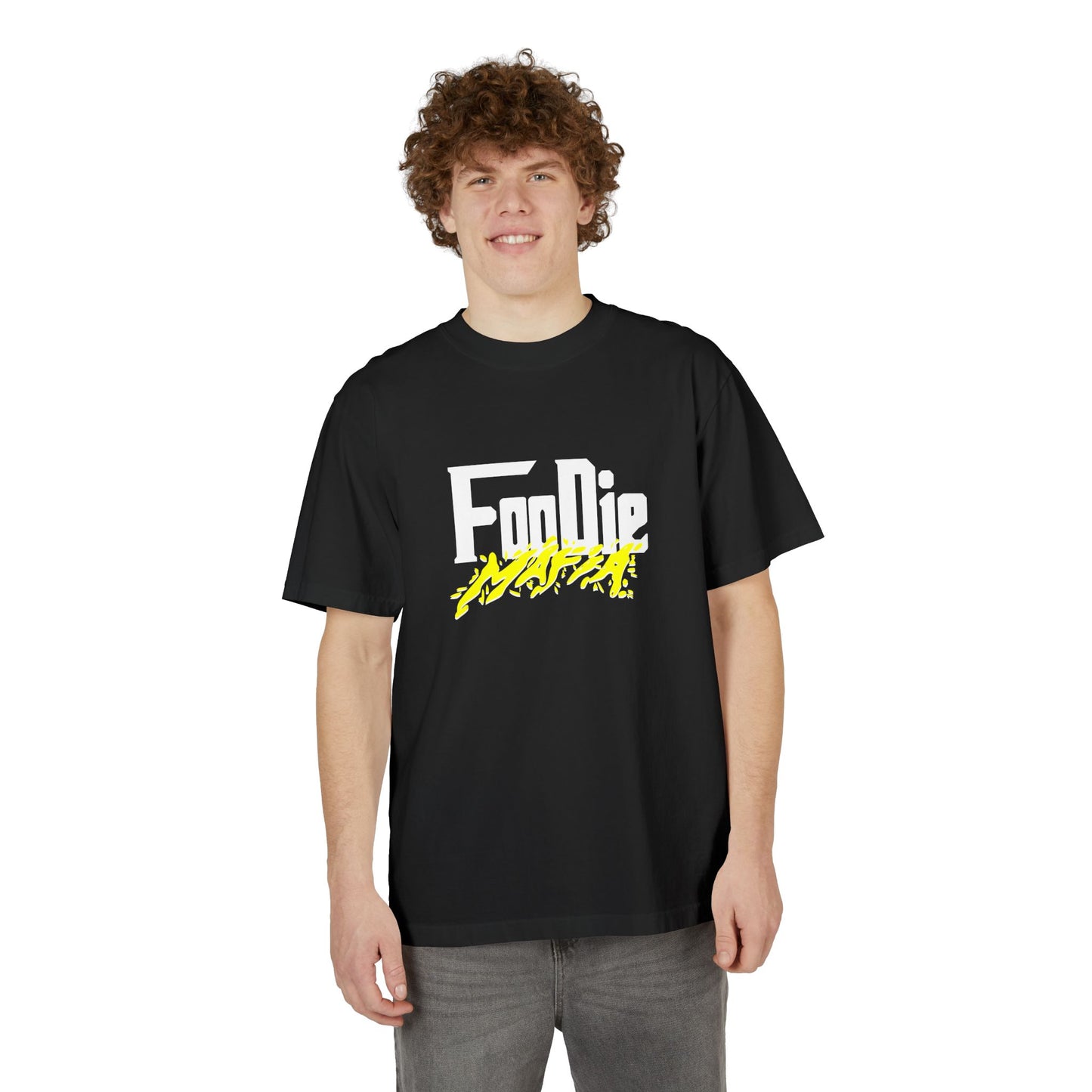 L.O.E.F White Foodie Mafia Unisex Tee shirt (Bright Yellow)