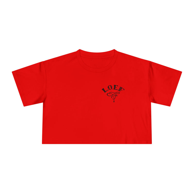 L.O.E.F Foodie 4Life Vegan Crop Tee (Flourescent Yellow)