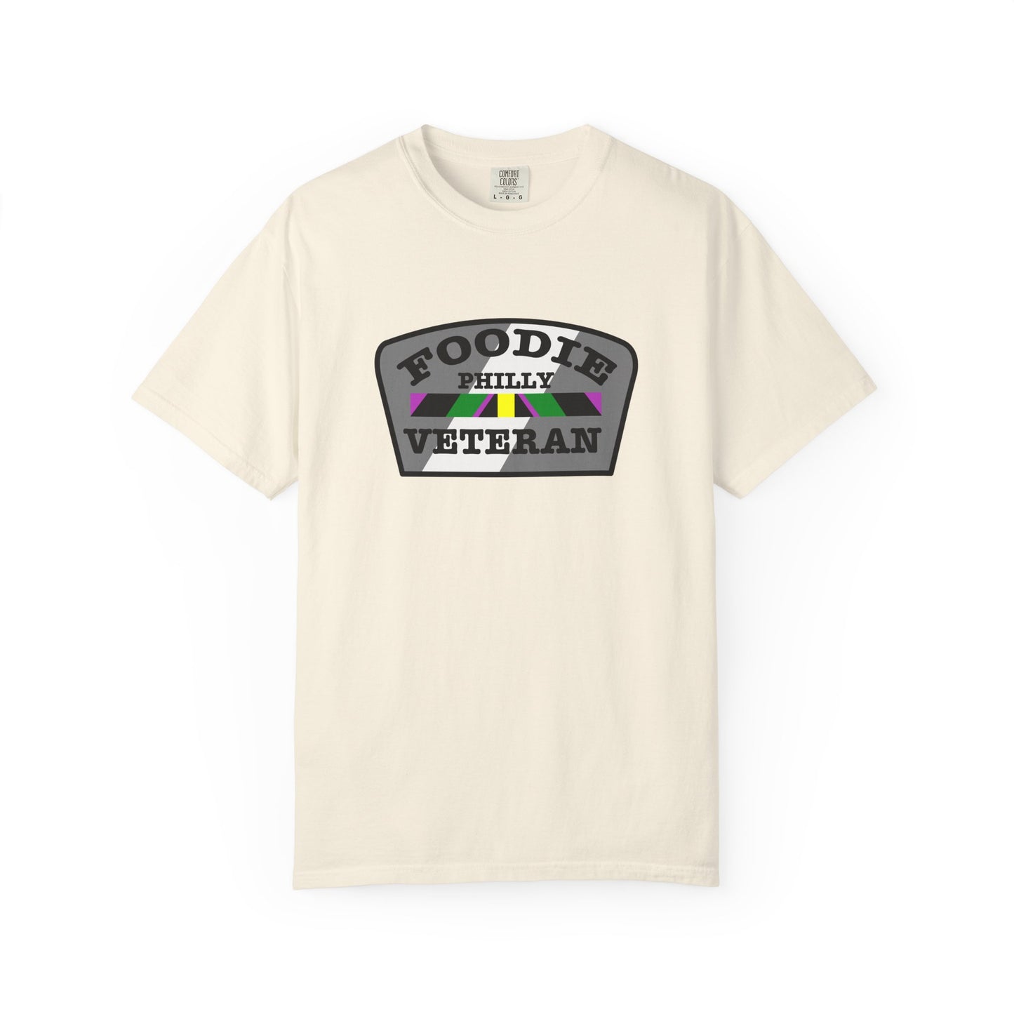 L.O.E.F Foodie Veteran PHILLY Unisex Tee Shirt (Gray)