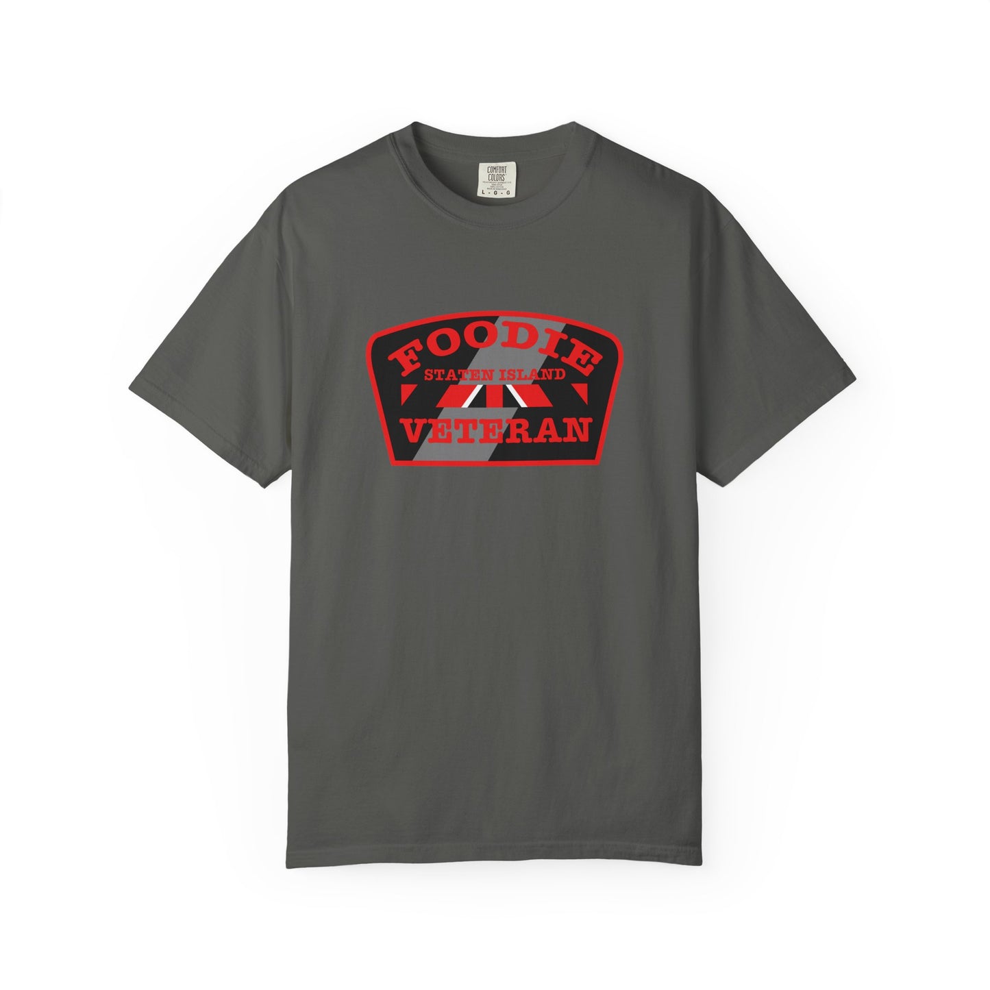 L.O.E.F Foodie Veteran STATEN ISLAND Unisex Tee Shirt (Red)