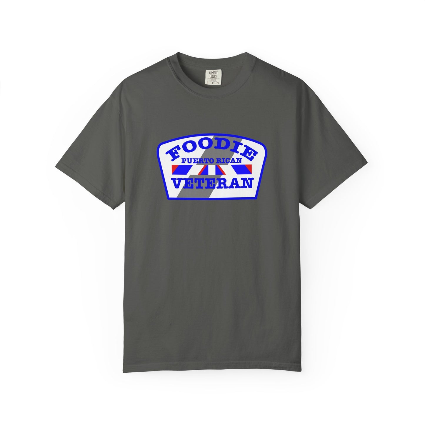 L.O.E.F Foodie Veteran Puerto Rican Unisex Tee Shirt (Blue)