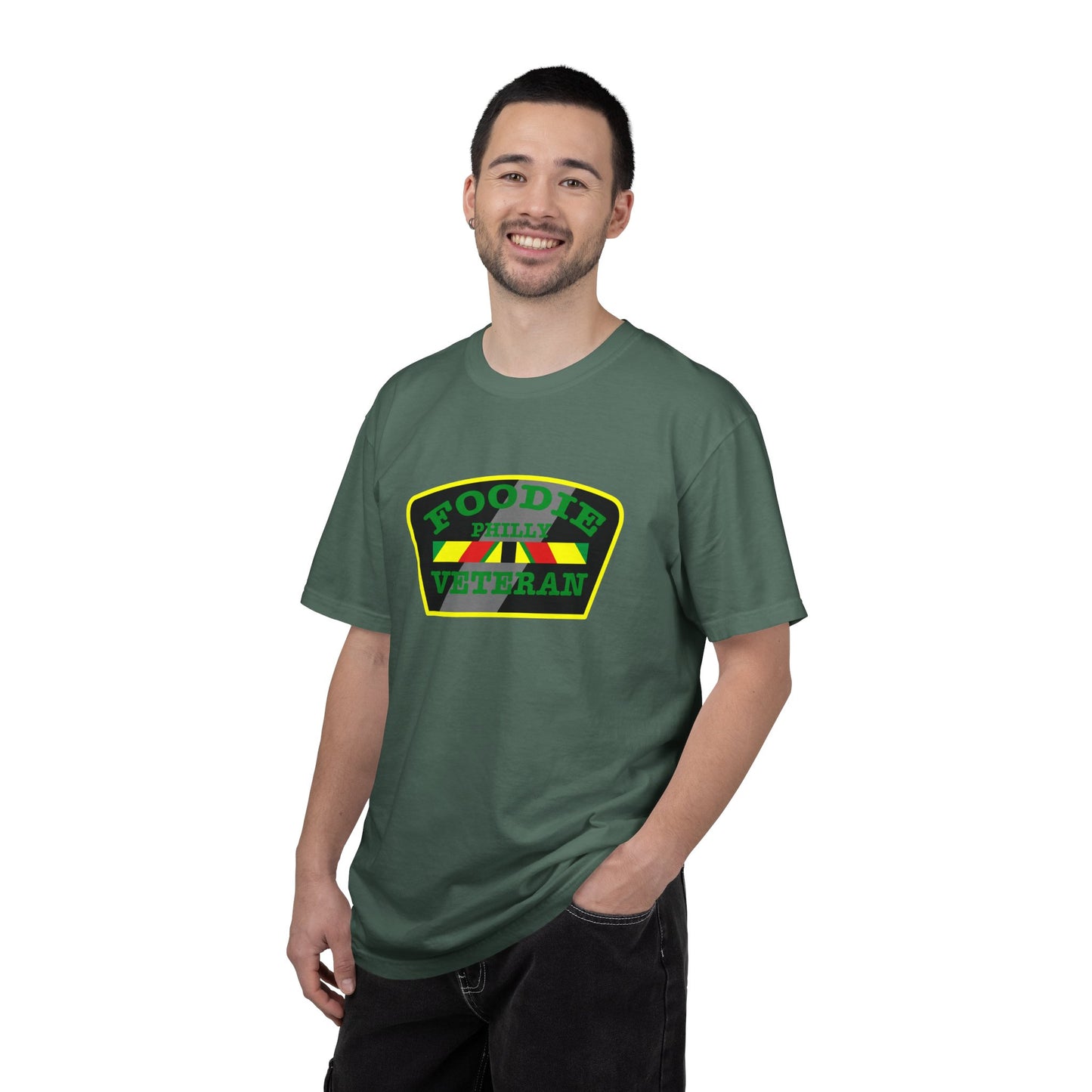 L.O.E.F Foodie Veteran PHILLY Unisex Tee Shirt (Green)
