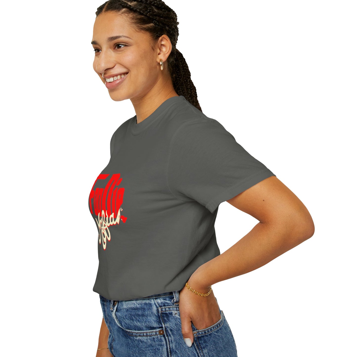 L.O.E.F Red Foodie Mafia Unisex Tee Shirt (Cream)