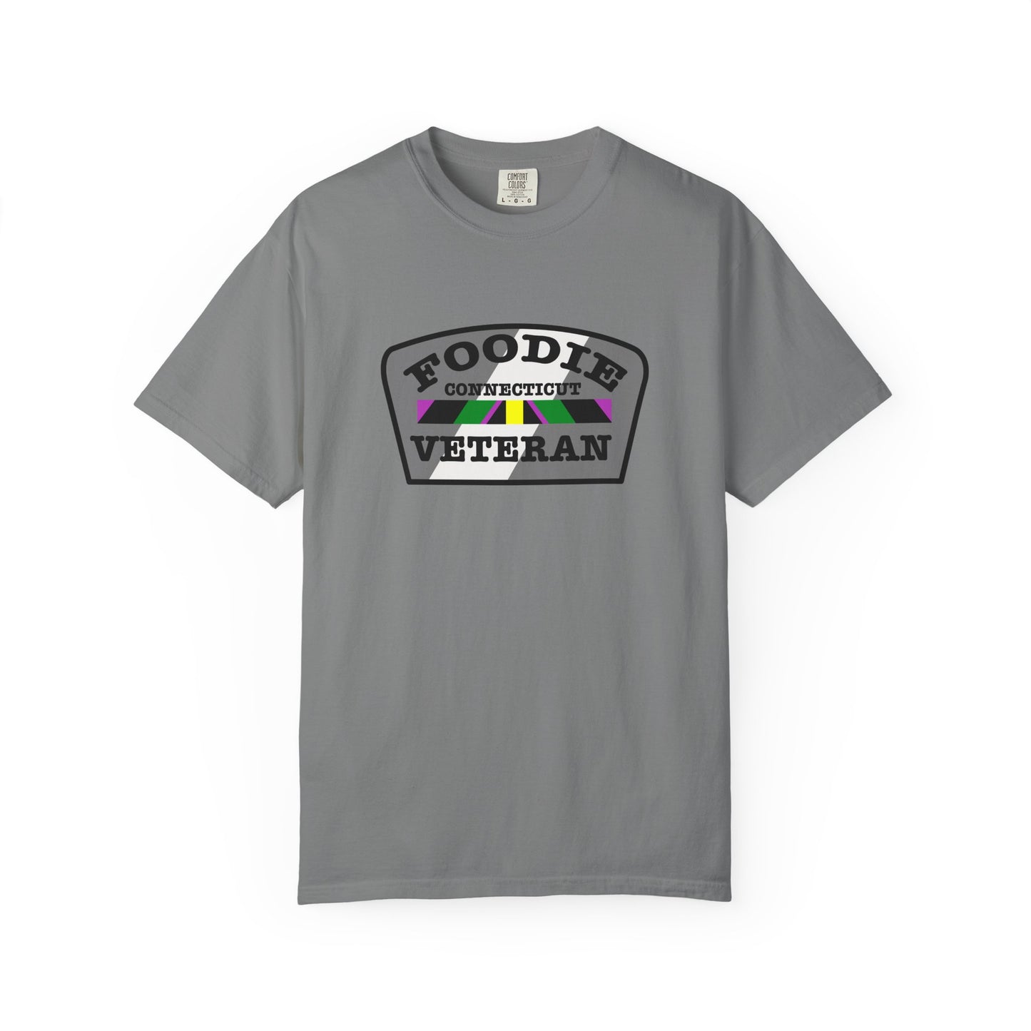 L.O.E.F Foodie Veteran CONNECTICUT Unisex Tee Shirt (Black)